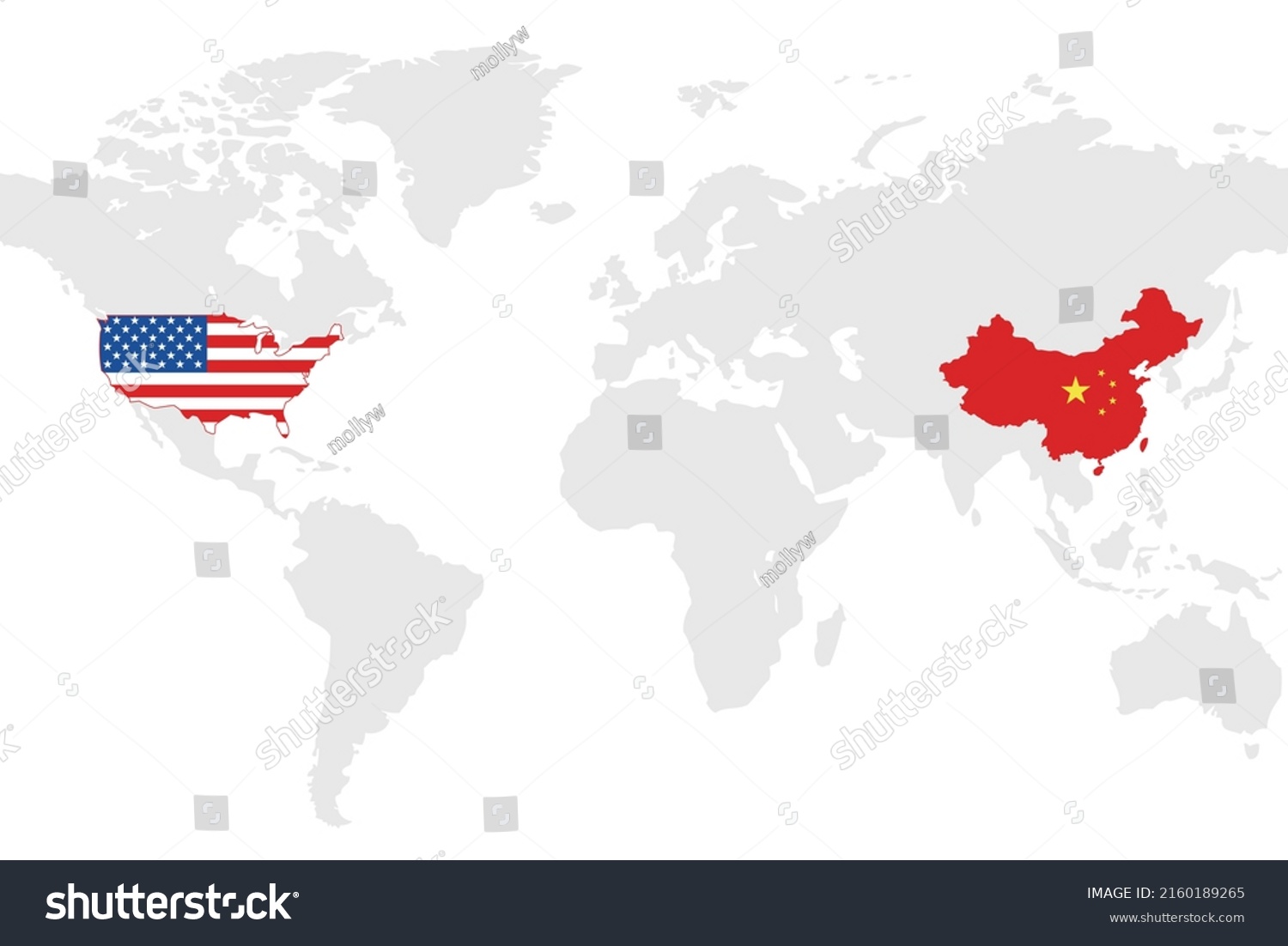 Usa China Business World Map Chart Stock Vector (Royalty Free ...