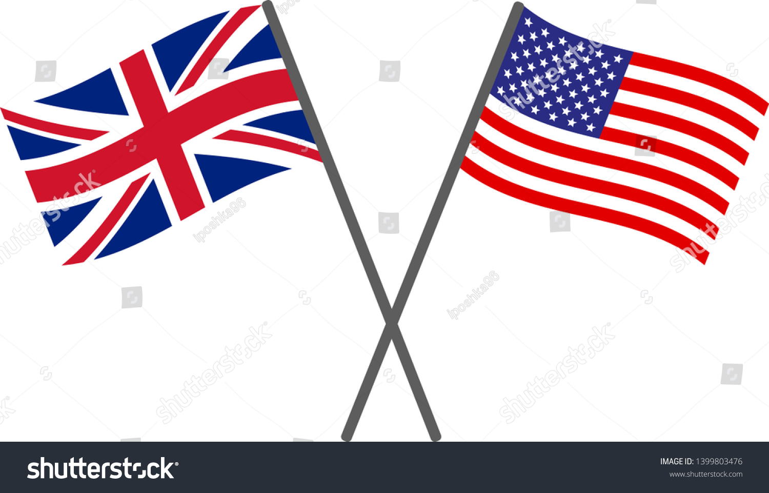 SVG of USA and UK flags vector eps10 svg