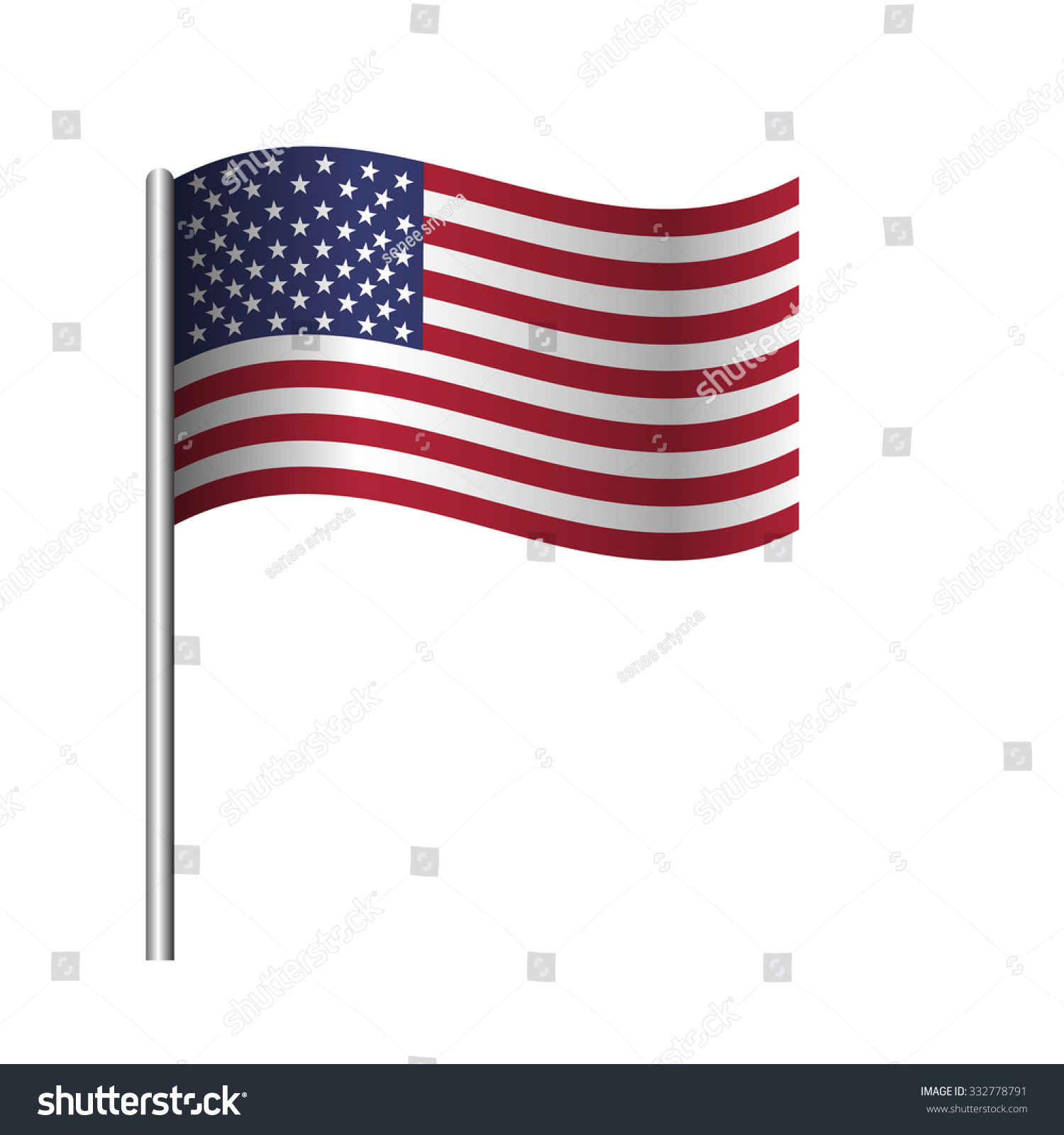 Usa Flagamerican Flag On Sun White Stock Vector Royalty Free 332778791