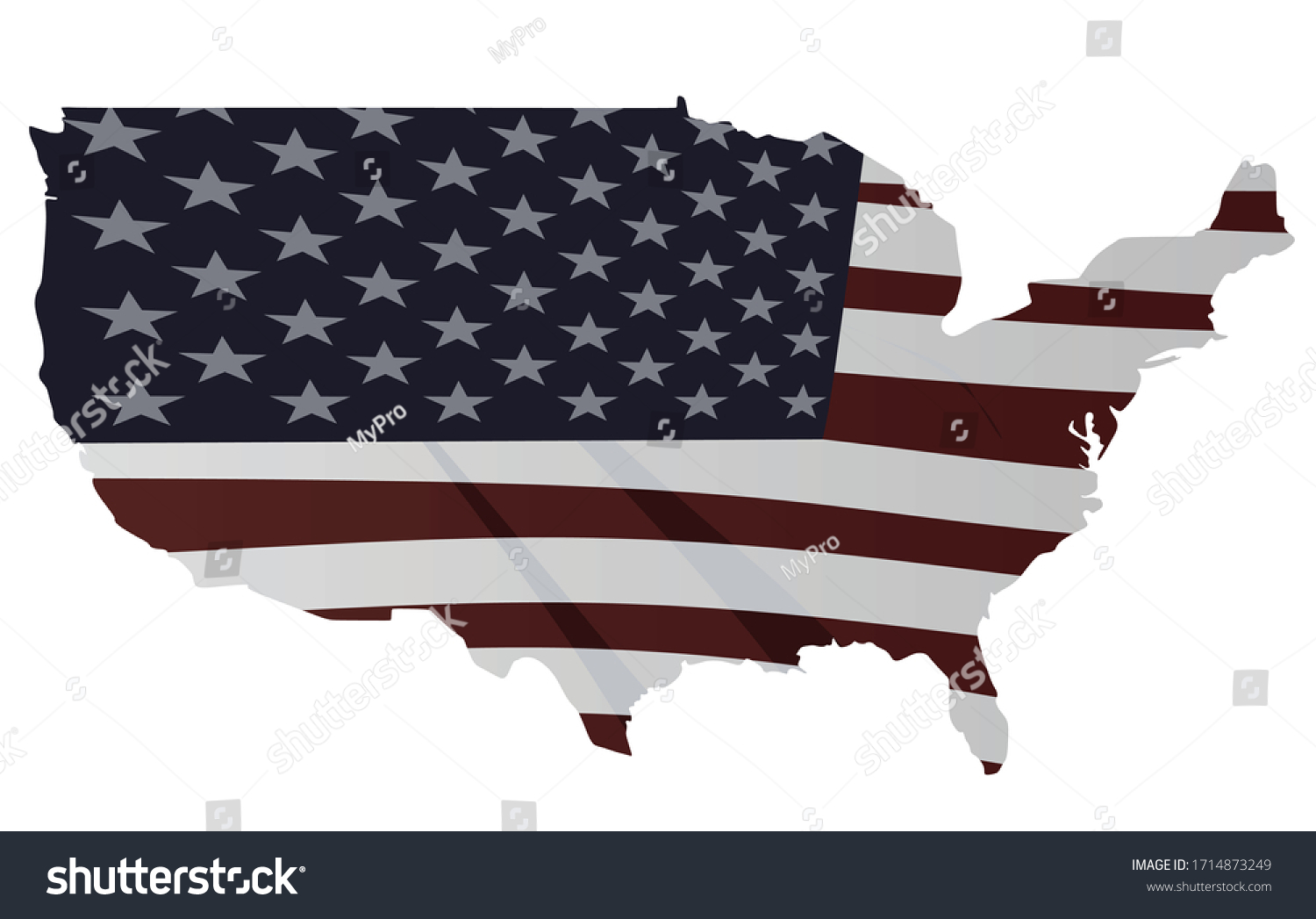 Usa Flag Map Vector Illustration: เวกเตอร์สต็อก (ปลอดค่าลิขสิทธิ์