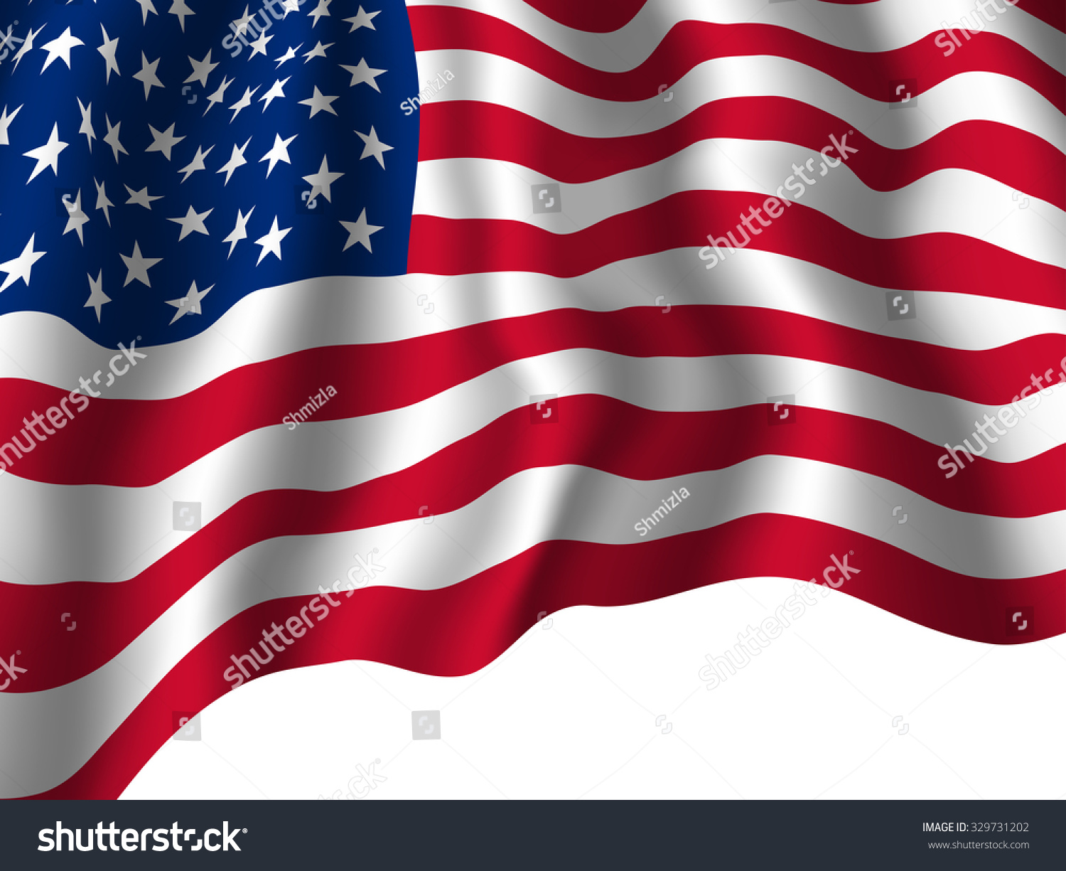 Usa Flag Shaded And Waving. United States 3d Flag. Vector Eps10 ...