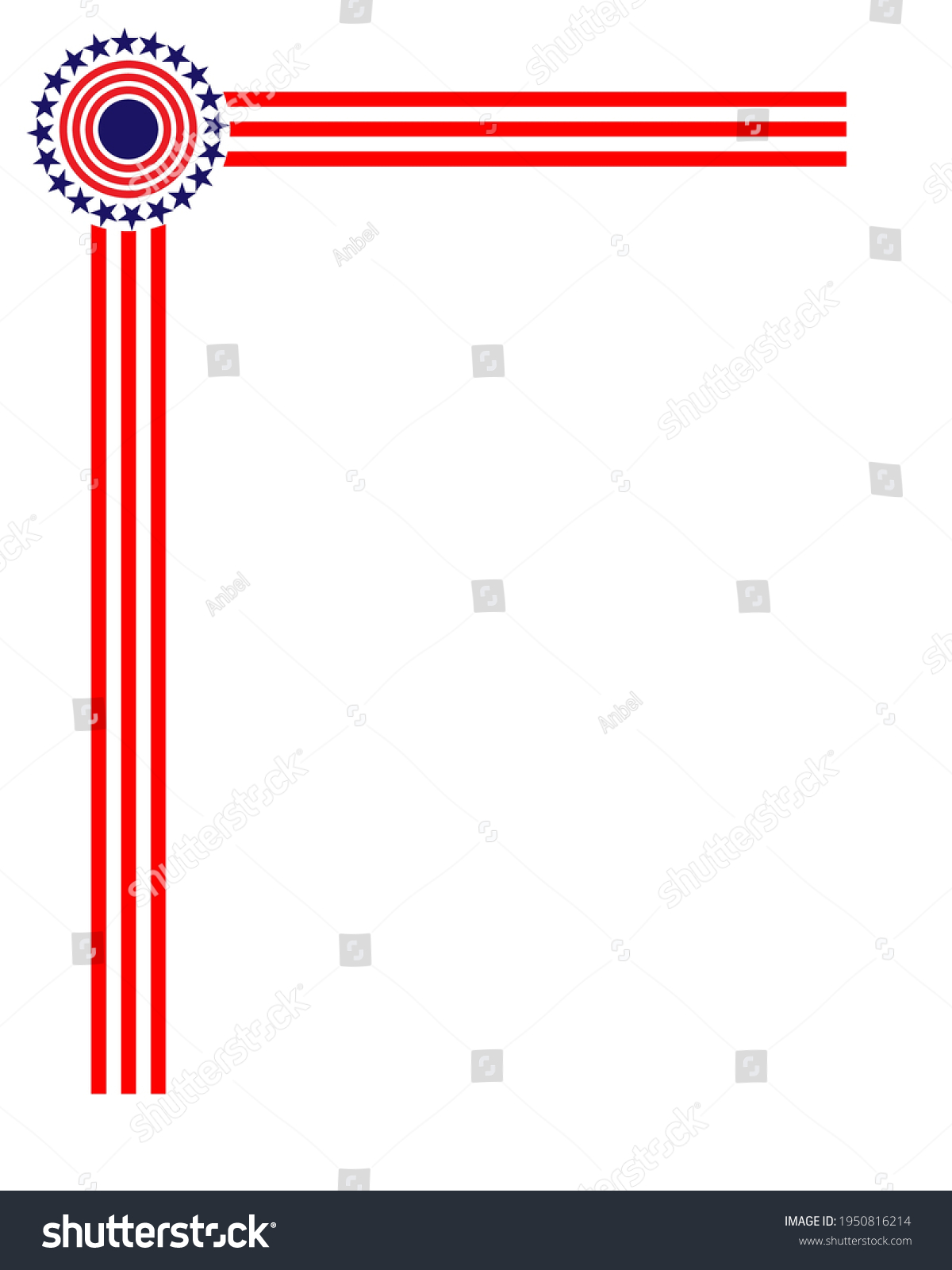 Usa Flag Symbolism Corner Frame Empty Stock Vector (Royalty Free