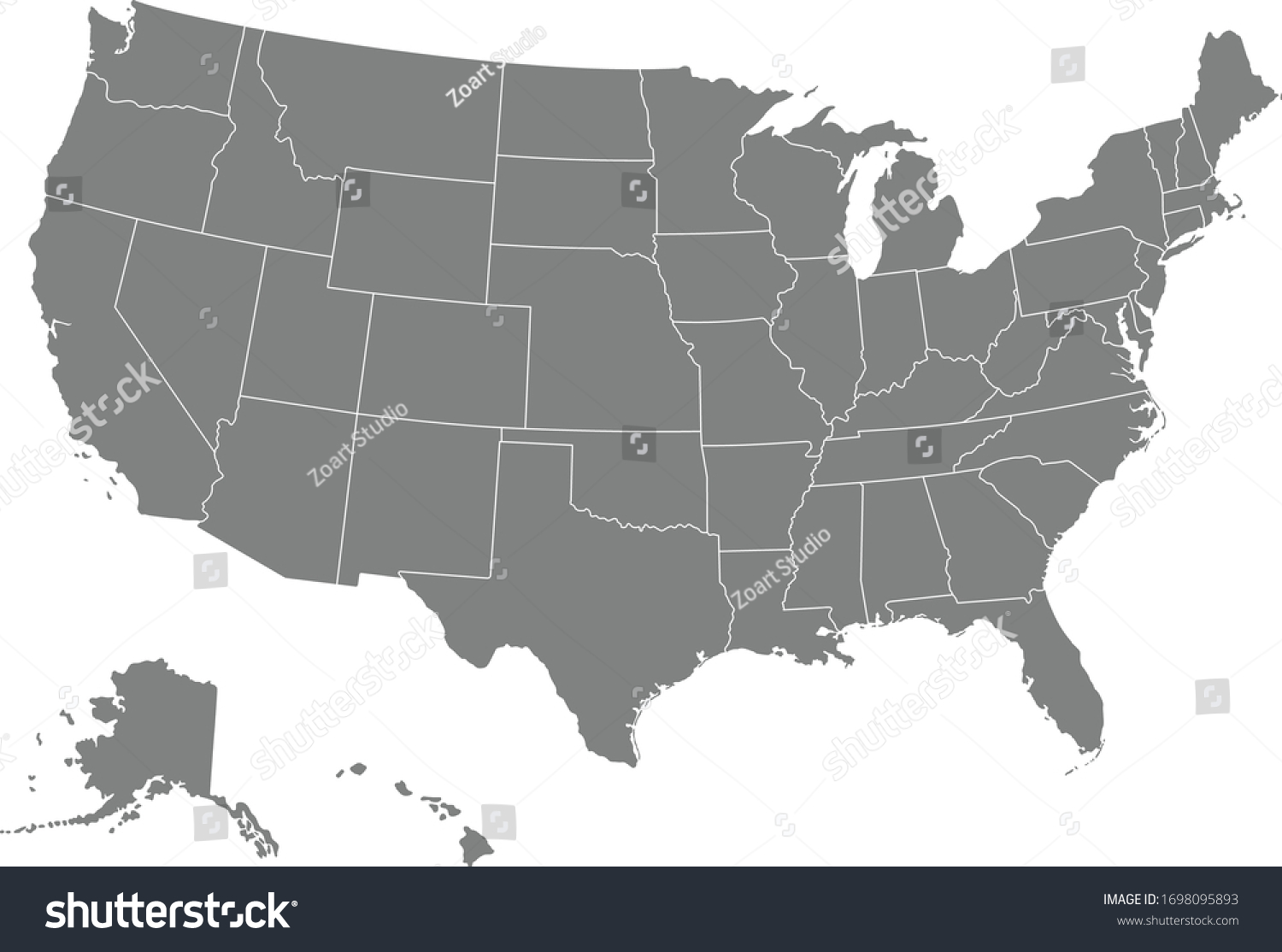66 782 Colorful Map United States Images Stock Photos Vectors Stock Vector Usa Map Isolated On White Background 1698095893