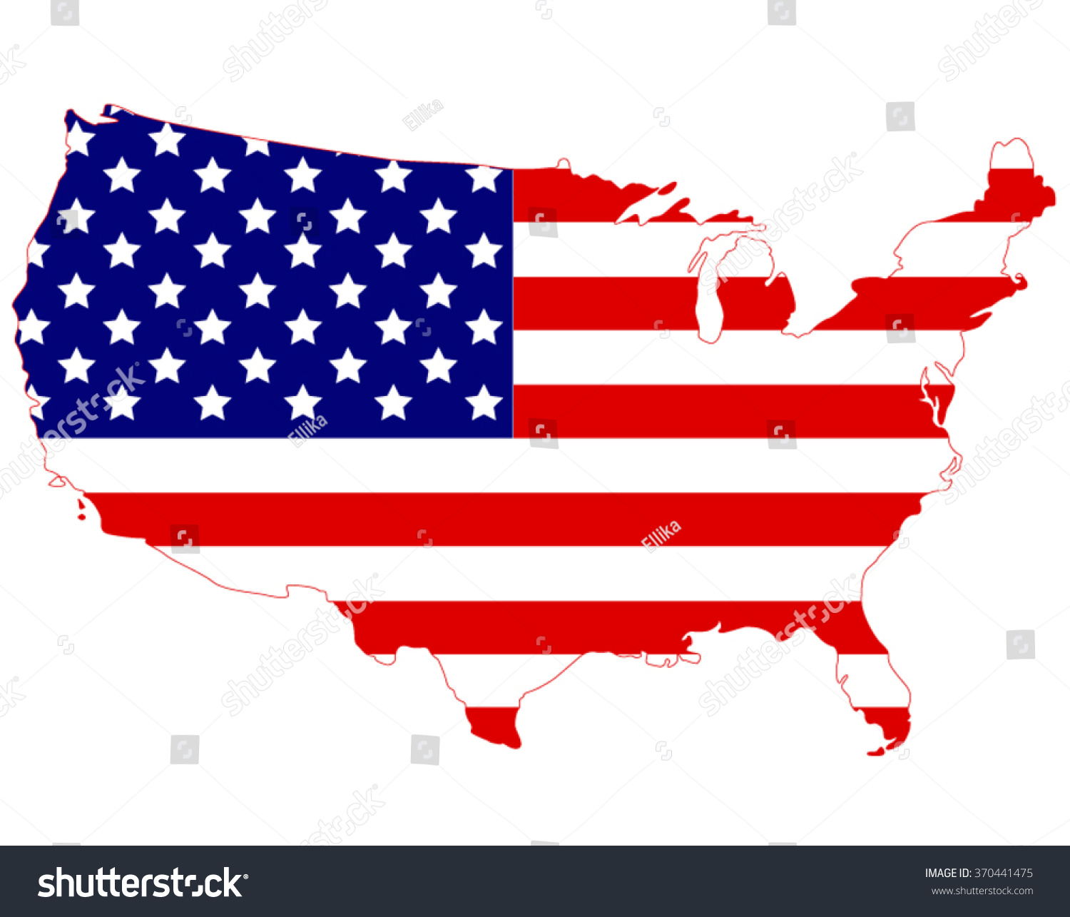 Usa Map Vector Illustration Isolated Stock Vector Royalty Free 370441475 8568