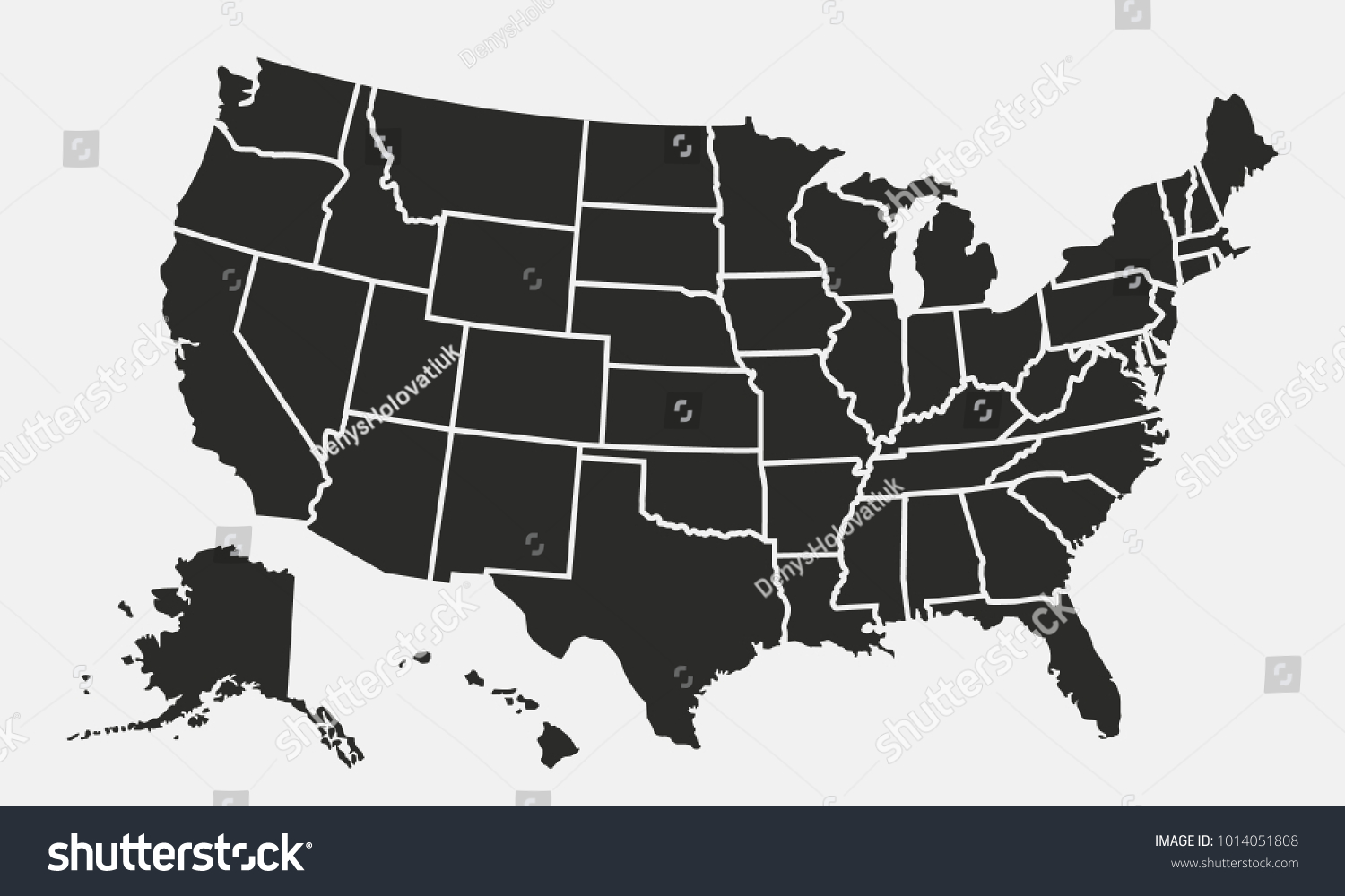 vector usa map black and white Usa Map States Isolated On White Stock Vector Royalty Free vector usa map black and white