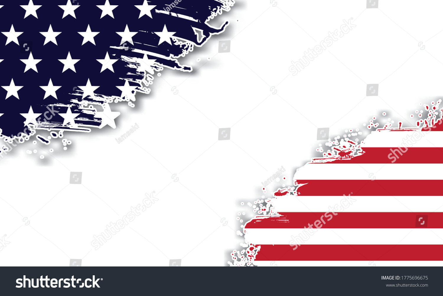 Usa American Flag White Background Vector Stock Vector (Royalty Free ...