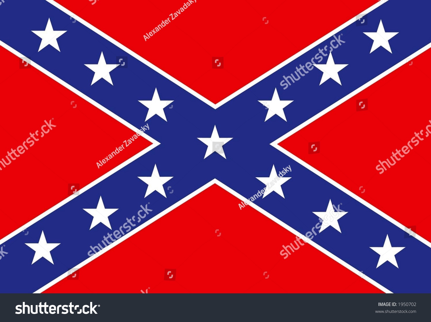 Usa Rebel Flag Stock Vector Illustration 1950702 : Shutterstock