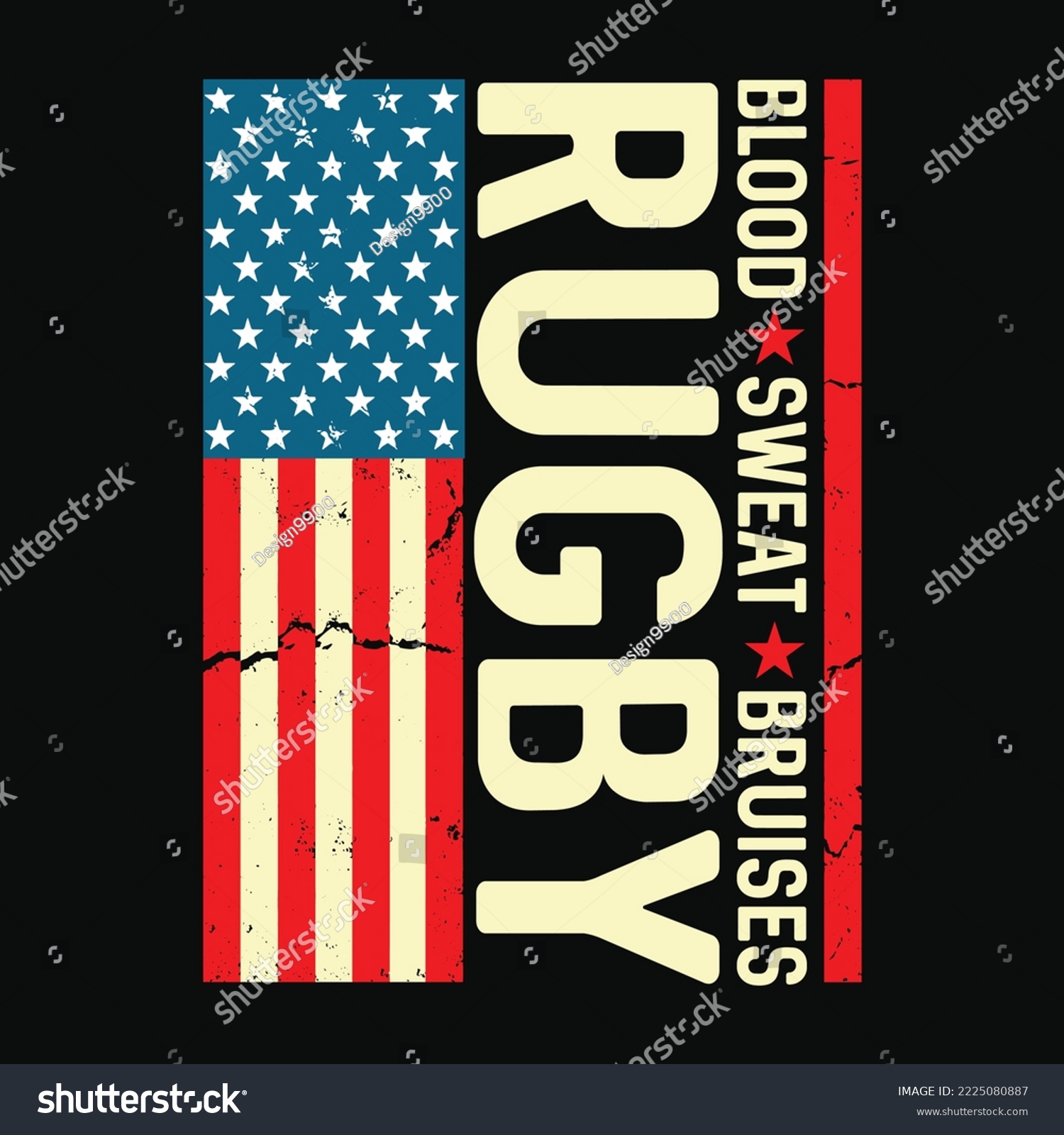 SVG of USA Rugby American Flag Distressed Rugby 4th of July svg