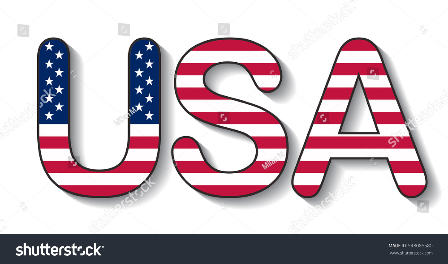 Usa Symbol Flag Iconvector Illustration Stock Vector (Royalty Free ...