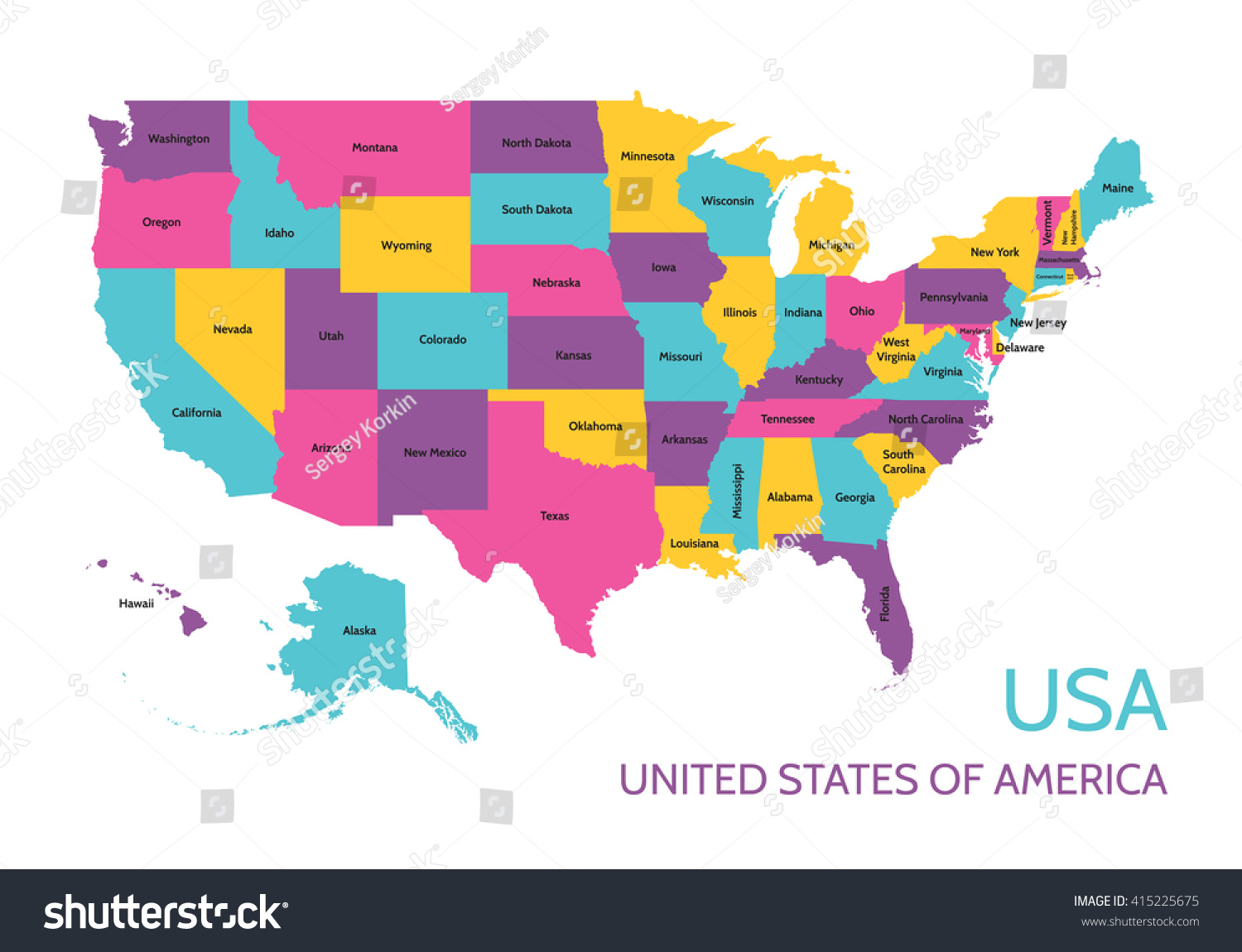 parts of us Vector Vector Stock States United America Usa Colored