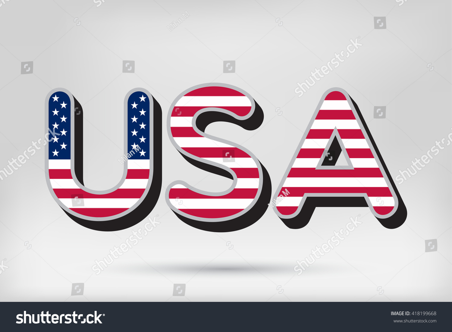 Usa Vector Symbol Flag Icon Stock Vector (Royalty Free) 418199668 ...