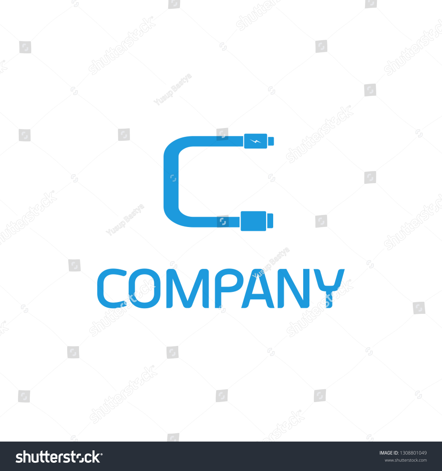 Usb C Cable Logo Stock Vector Royalty Free