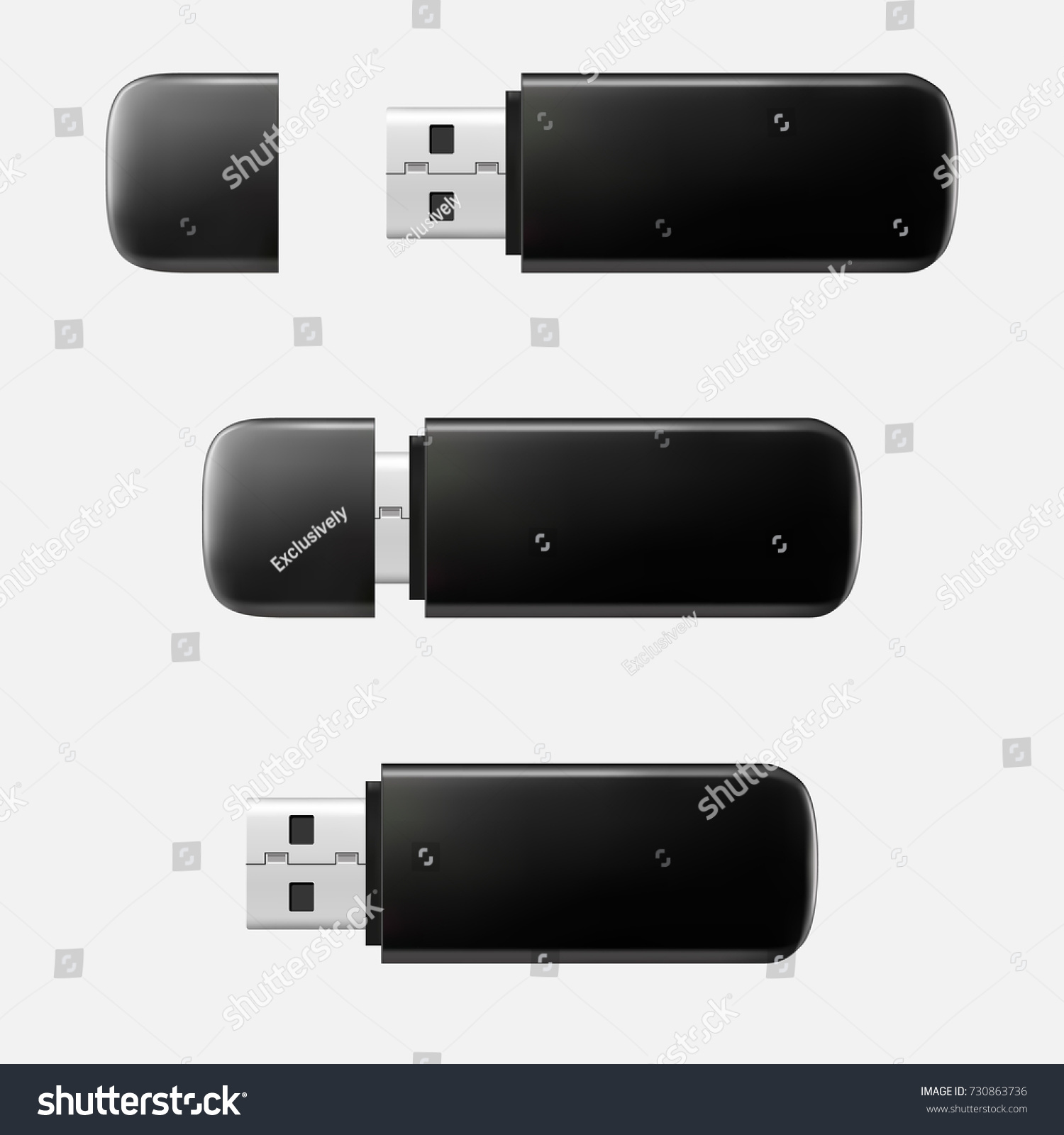 Usb Flash Drive Realistic Mockup Vector Stock Vector (Royalty Free ...