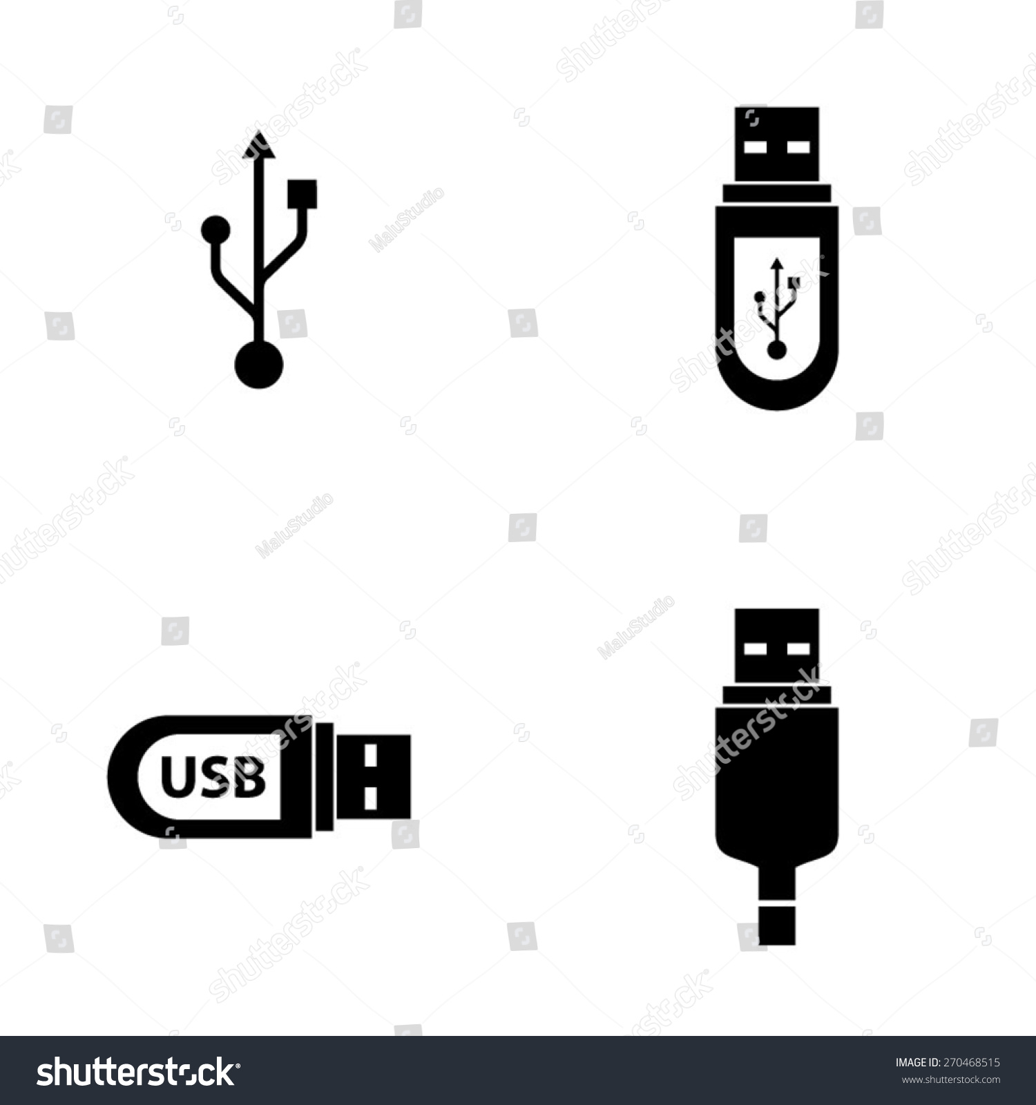 USB Icons Stock Vector (Royalty Free) 270468515 - Shutterstock