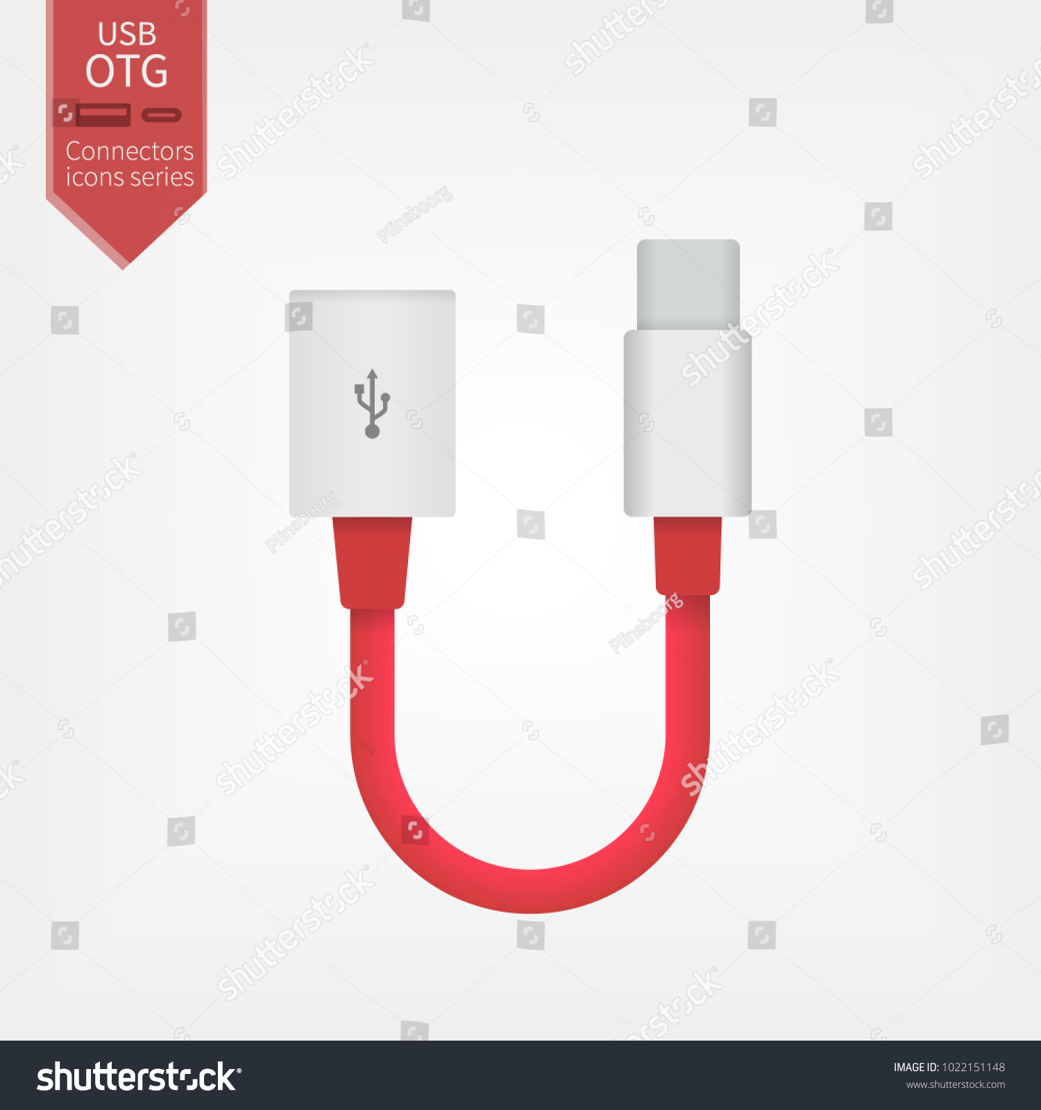 USB OTG red cable icon
