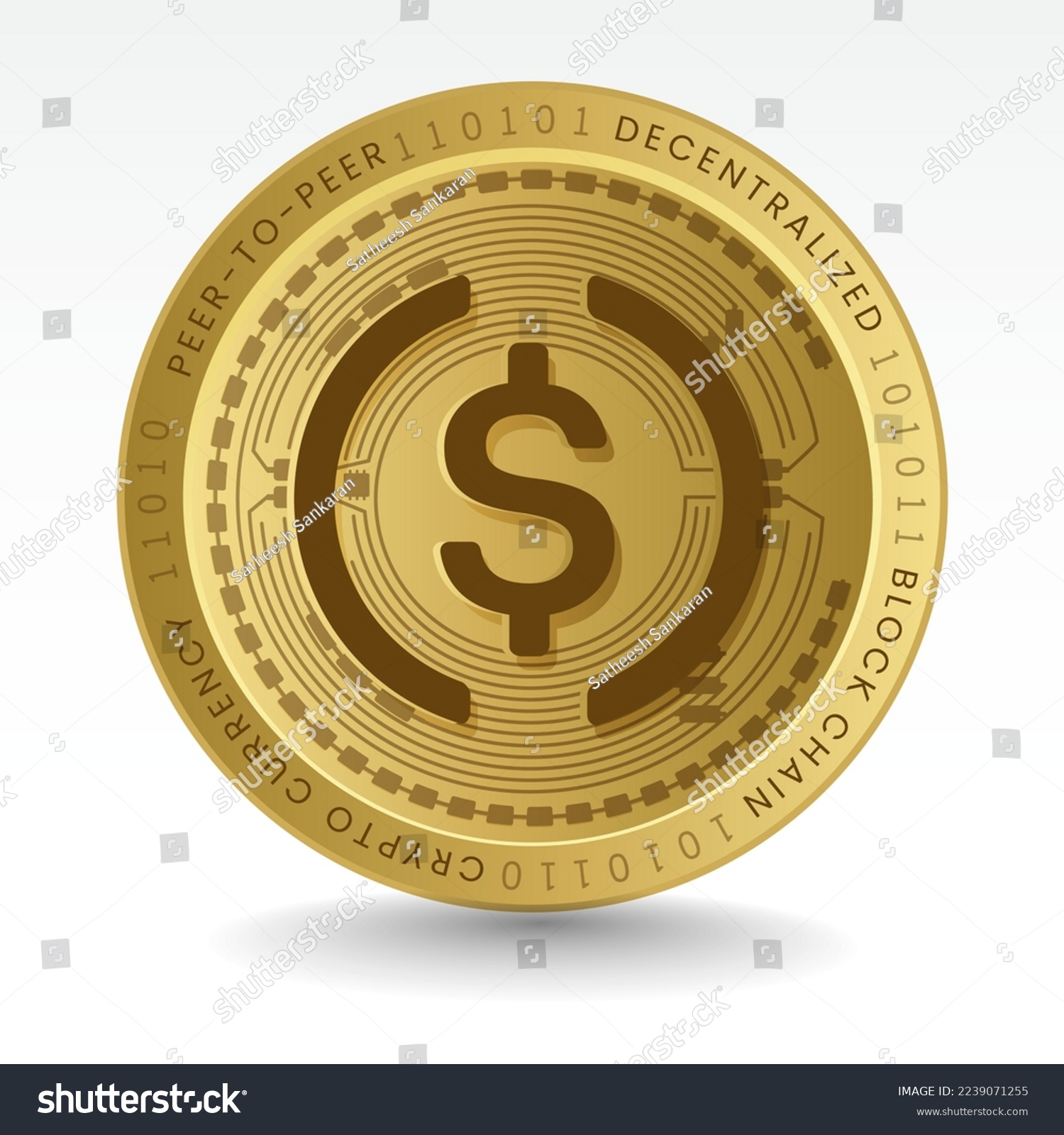 SVG of USD Coin (USDC) Crypto currency godlen coin vector Crypto currency godlen coin vector.  svg
