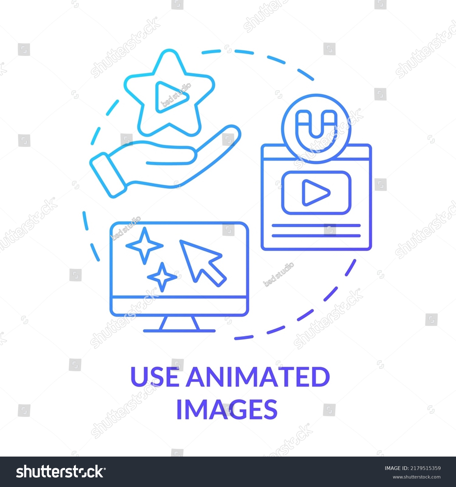 Use Animated Images Blue Gradient Concept Stock Vector (Royalty Free ...