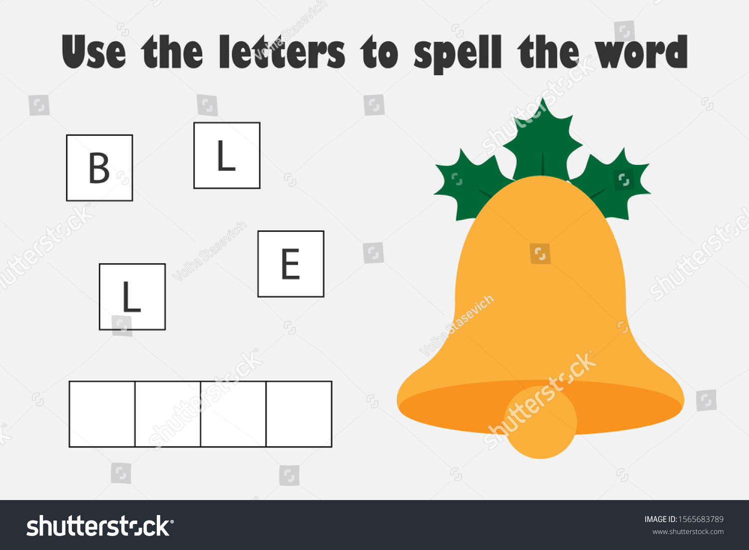 use-letters-spell-word-christmas-bell-stock-vector-royalty-free