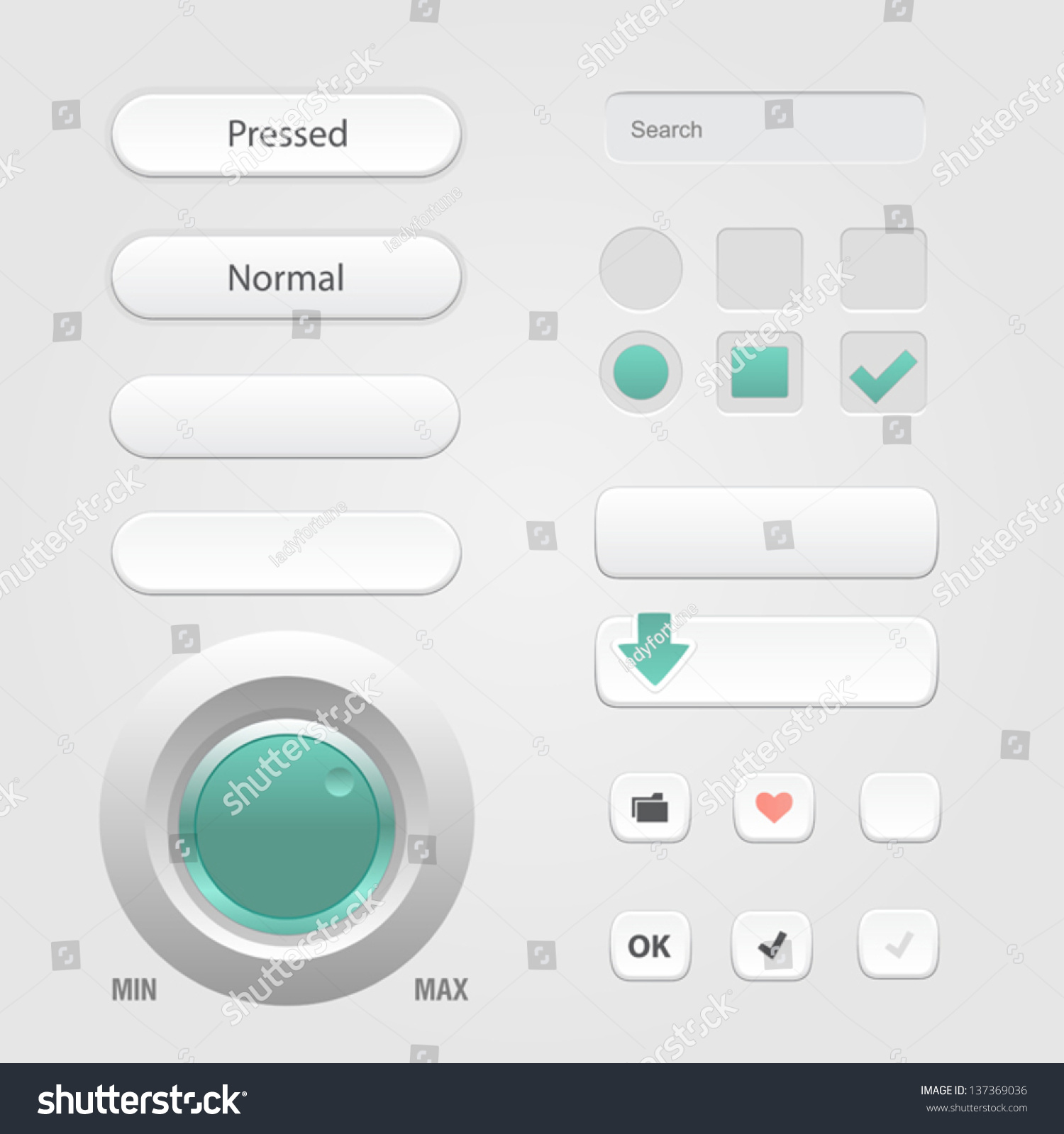 User Interface Elements Buttons Switchers On Stock Vector (Royalty Free ...