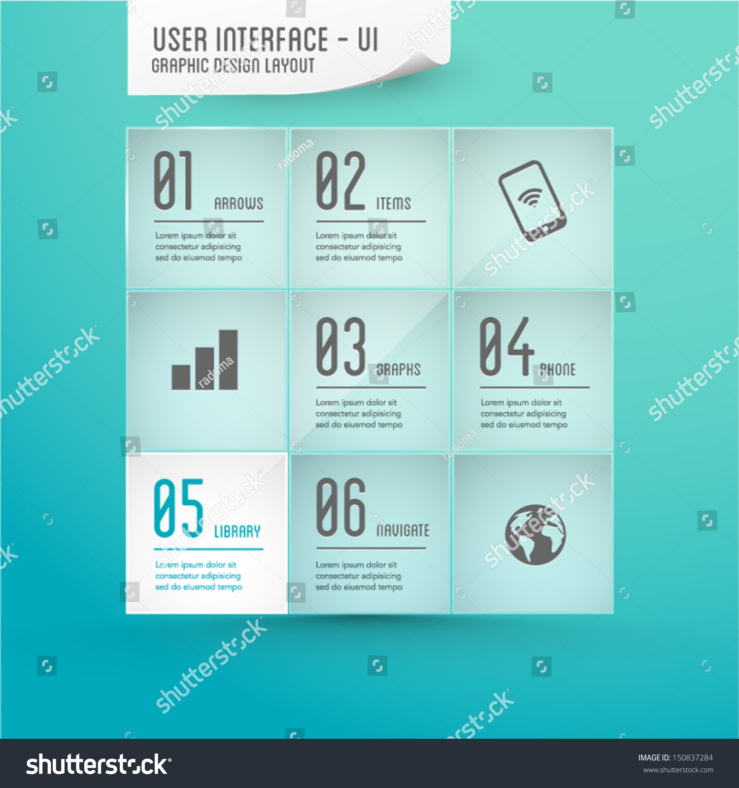 User Interface Graphic Design Elements Layout Stock Vector (Royalty