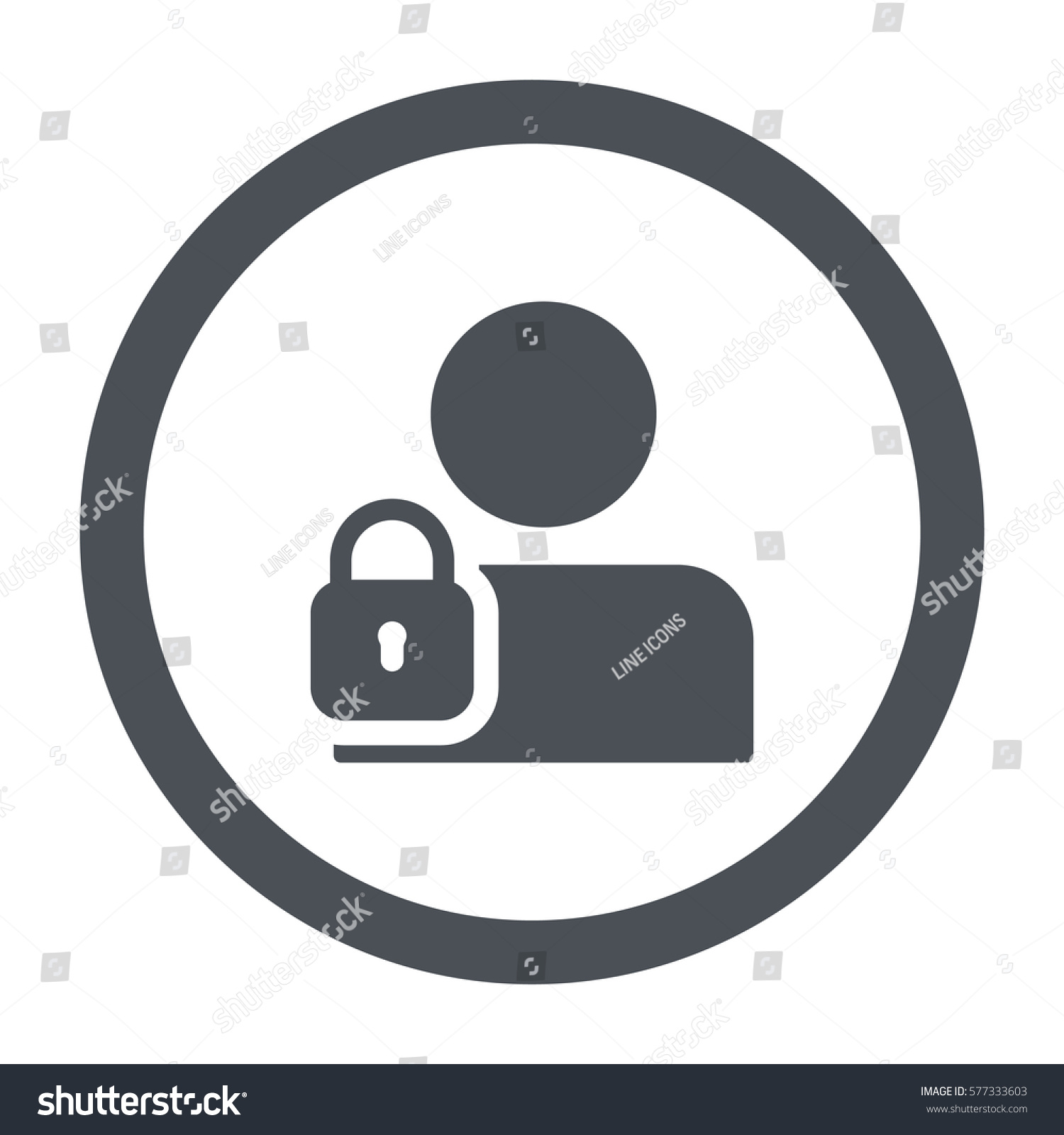 User Login Authenticate Icon Vector Flat Stock Vector (Royalty Free ...