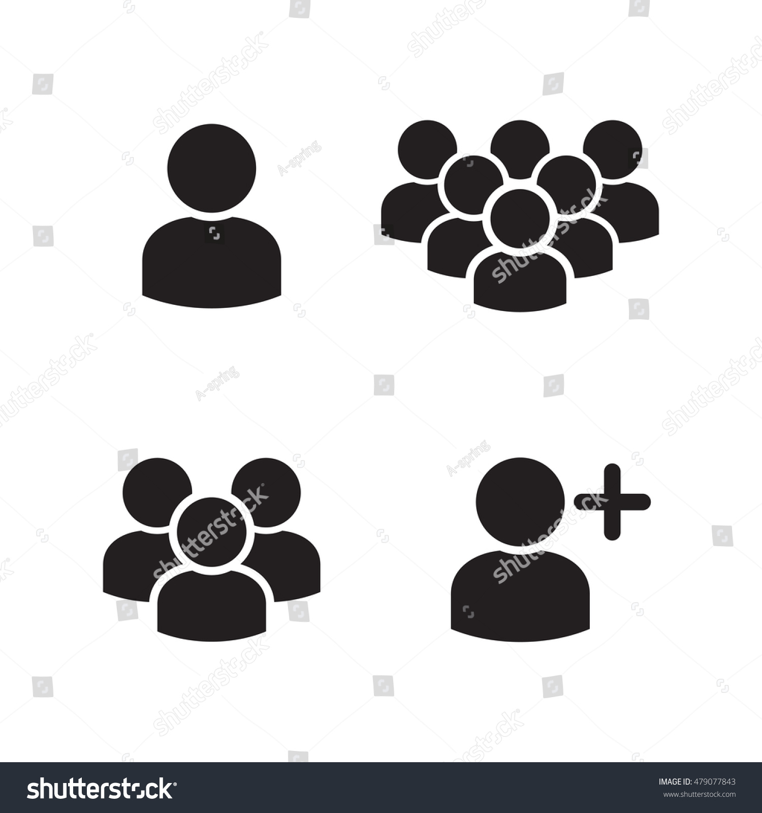 User Profile Group Icons Set Stock Vector (Royalty Free) 479077843