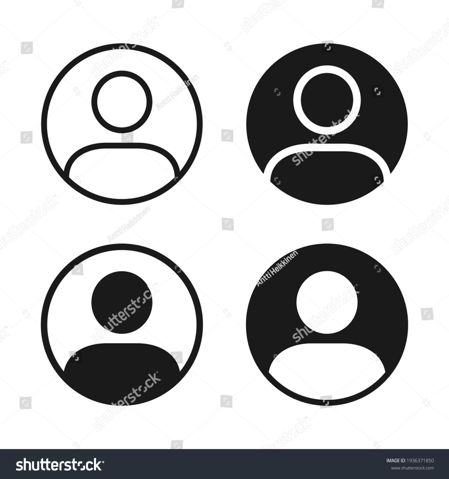 User Profile Icon Vector Avatar Portrait Stock Vector Royalty Free 1936371850 Shutterstock 8046