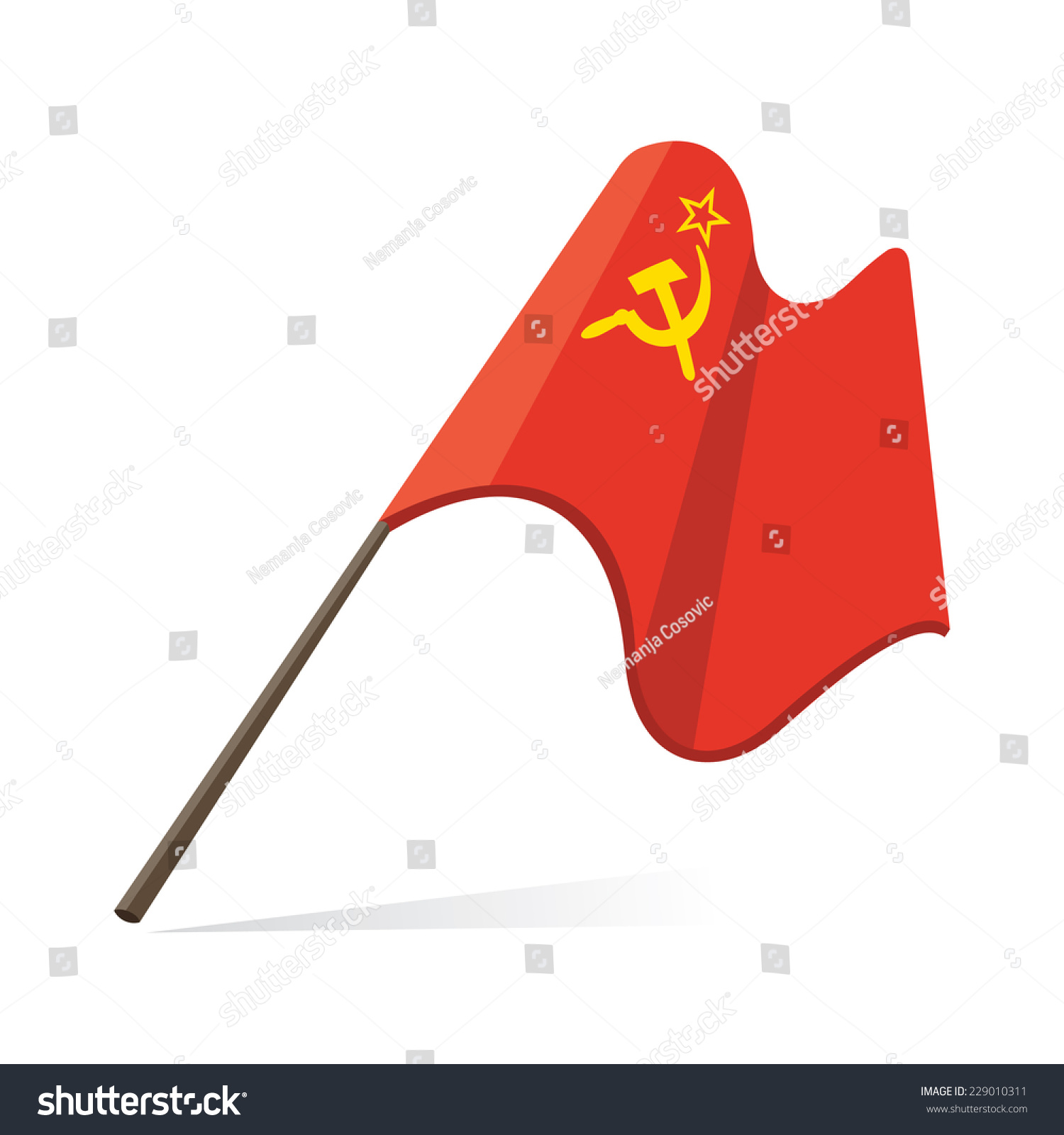 Ussr Flag Flag Soviet Union Stock Vector Royalty Free 229010311