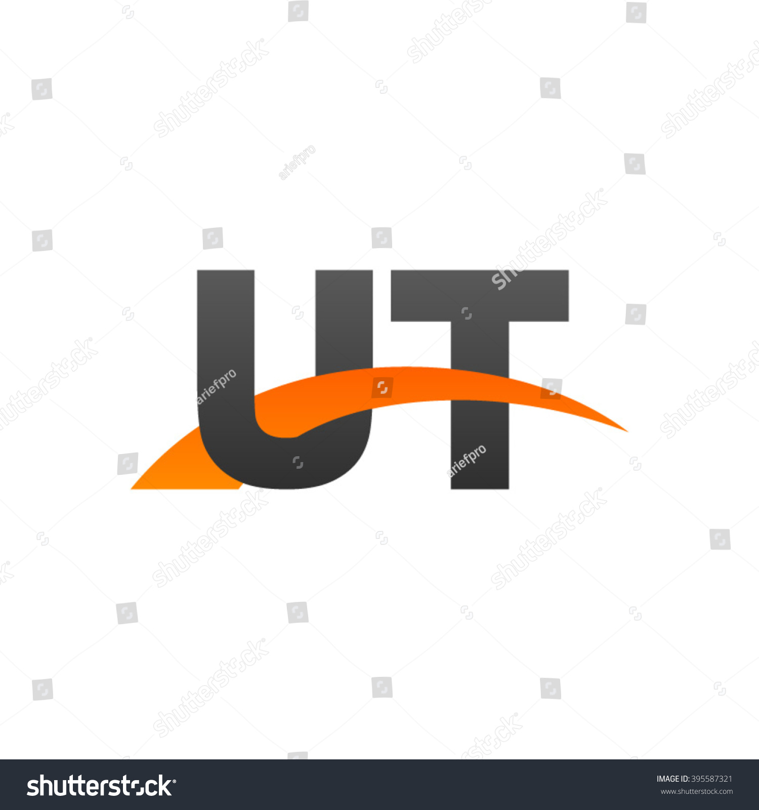 Ut Initial Overlapping Swoosh Letter Logo Stock Vector (Royalty Free ...