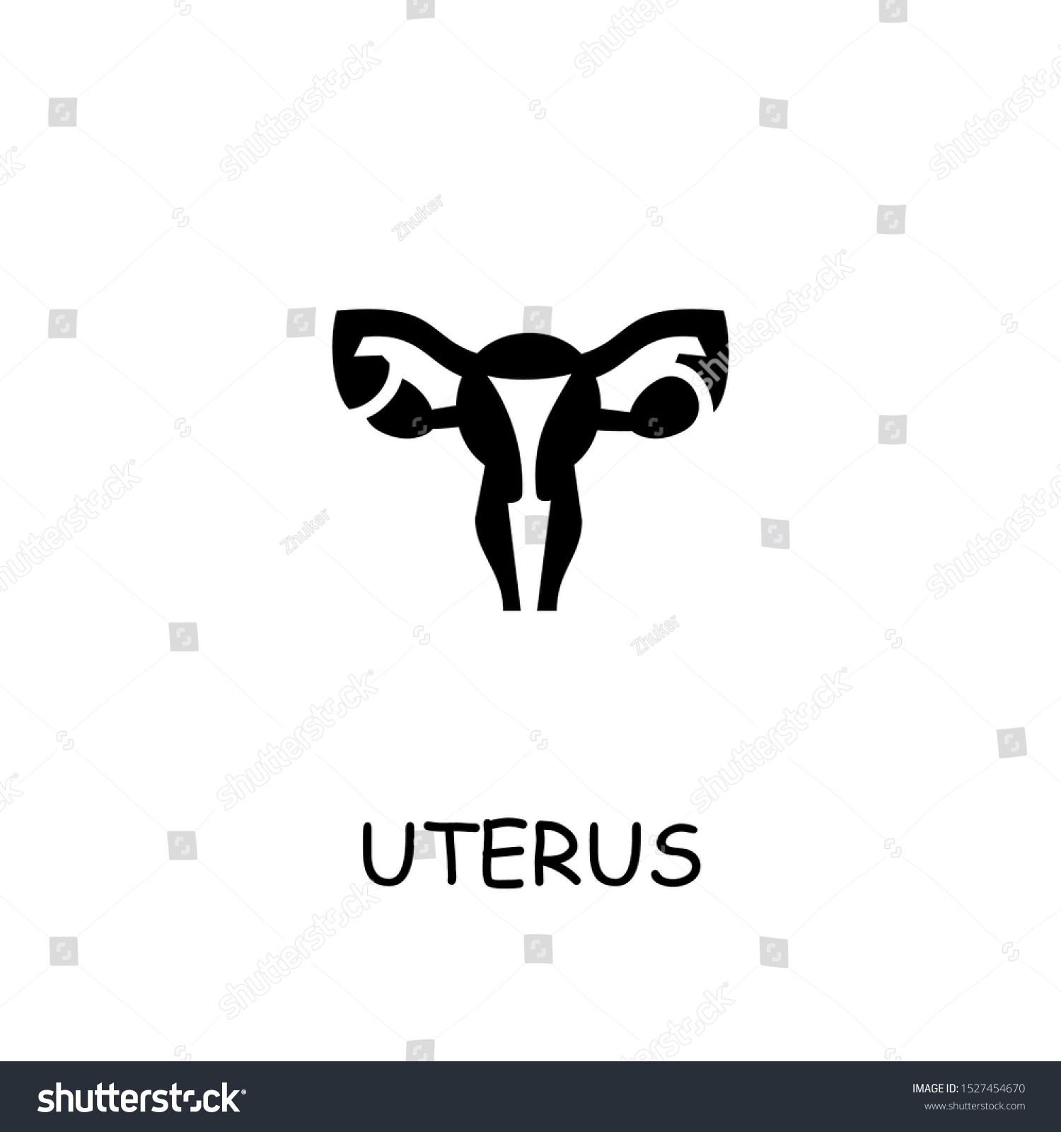 Uterus Flat Vector Icon Hand Drawn Stock Vector (Royalty Free ...