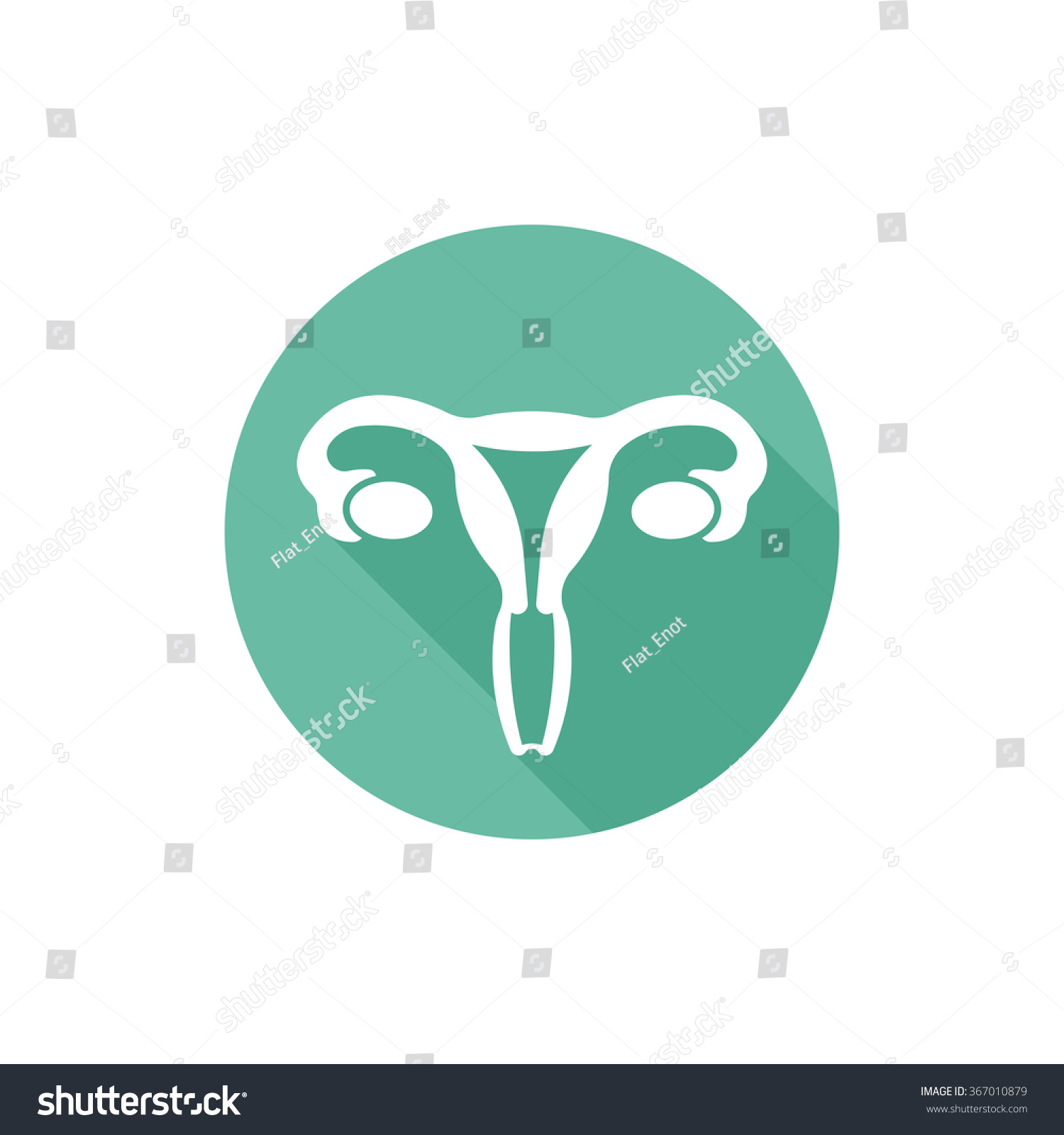 Uterus Isolated Vector Round Flat Icon Stock Vector (Royalty Free ...