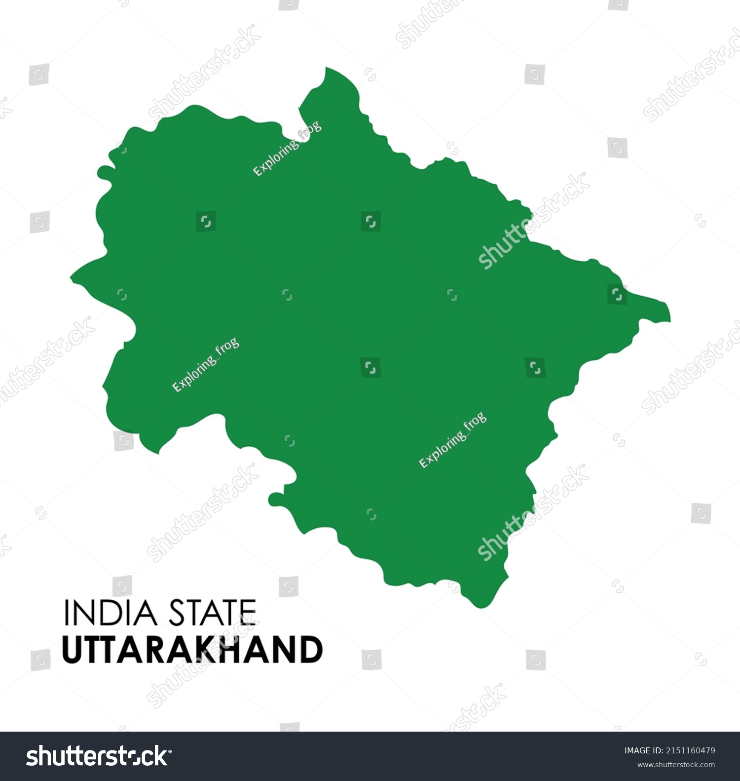 Uttarakhand Map Vector Flat Design Indian Stock Vector (Royalty Free ...