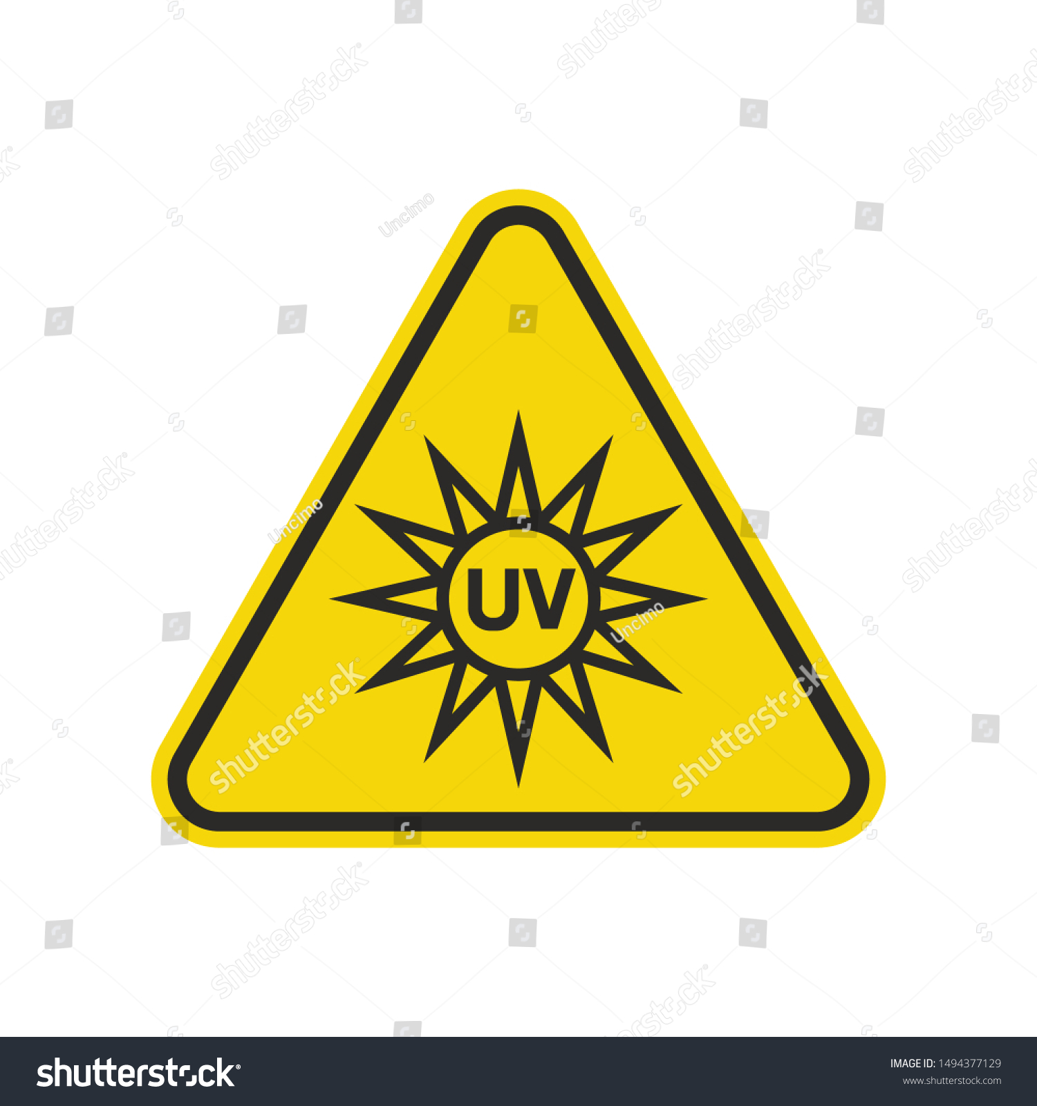 Uv Light Hazard Sign Isolated On Stock Vector (Royalty Free) 1494377129