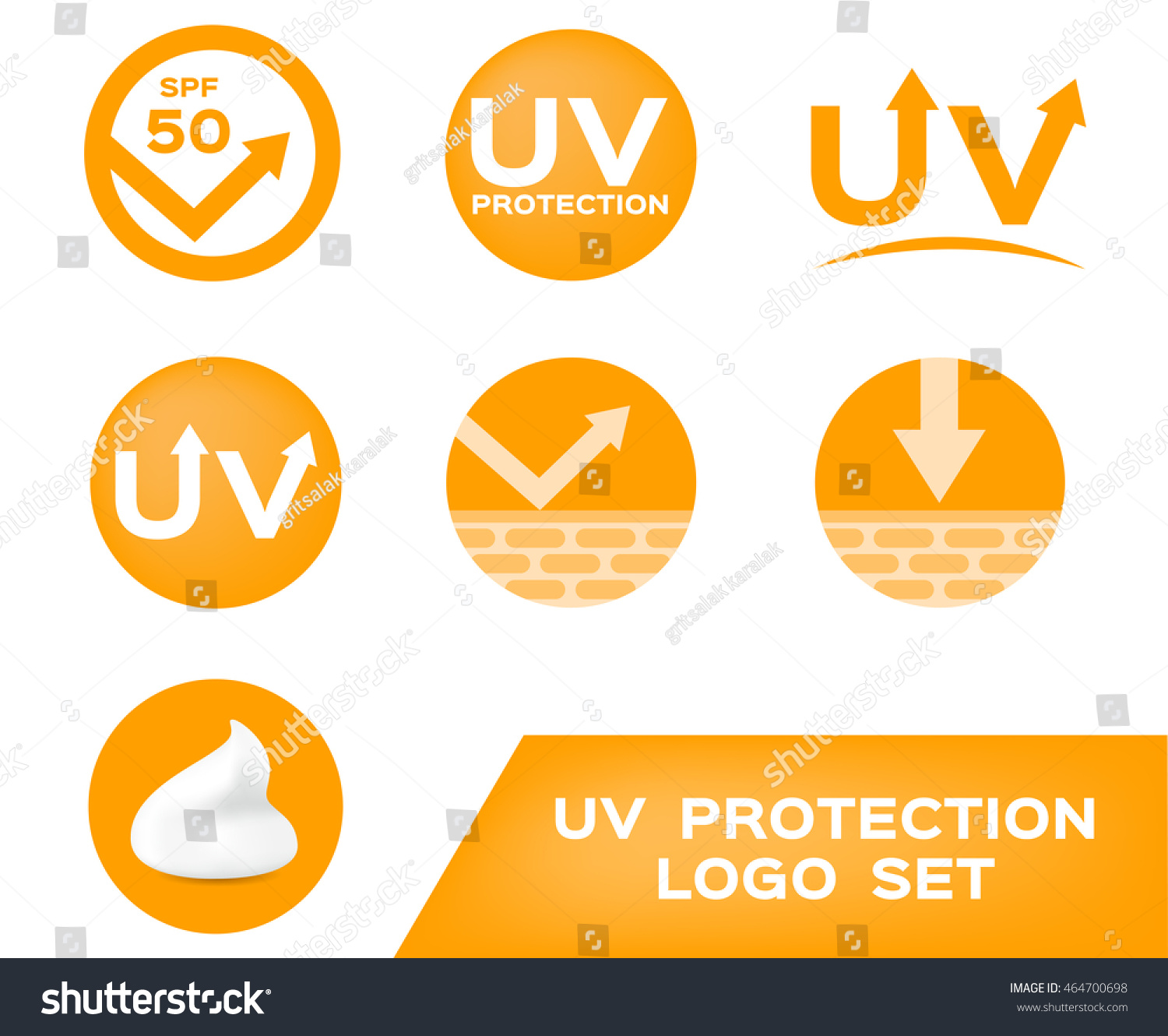 Uv Protection Logo 7 Ultraviolet Icon Stock Vector (Royalty Free) 464700698