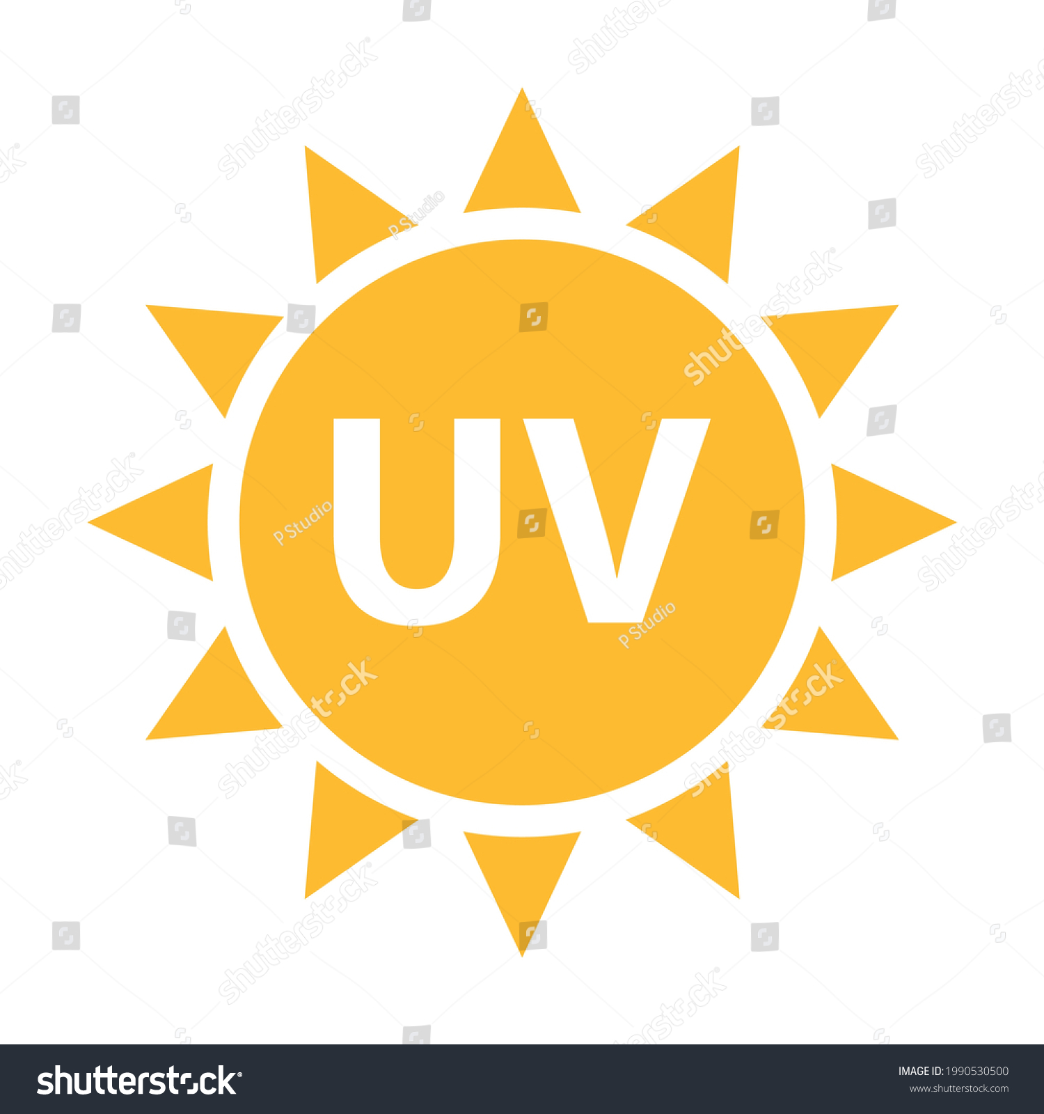 Uv Radiation Icon Vector Solar Ultraviolet Stock Vector (Royalty Free ...