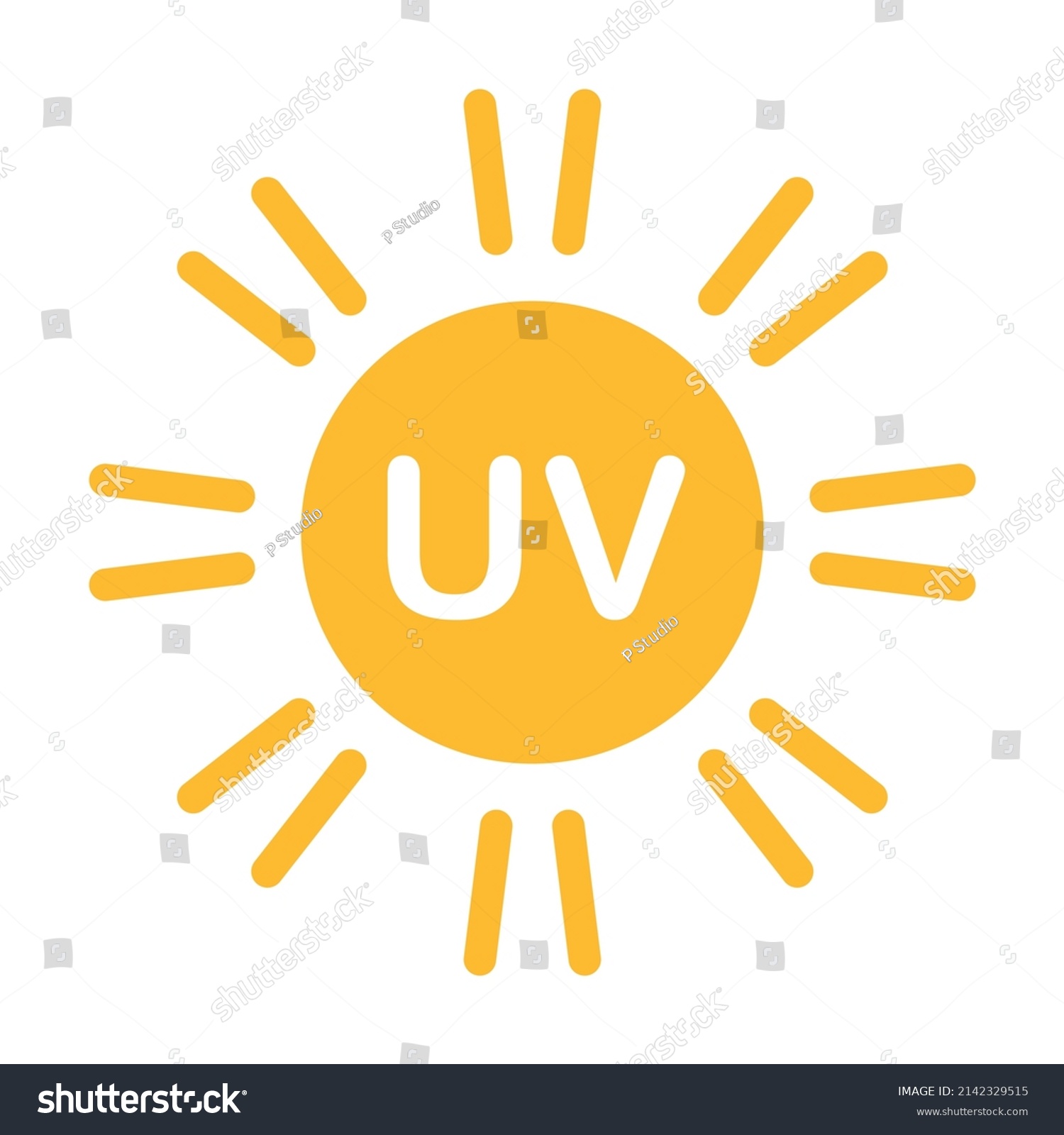 Uv Radiation Icon Vector Solar Ultraviolet Stock Vector (Royalty Free ...