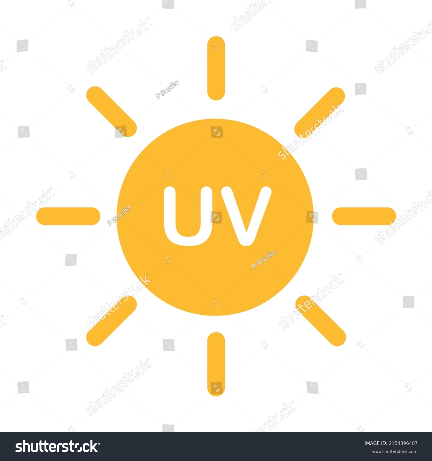 Uv Radiation Icon Vector Solar Ultraviolet Stock Vector (royalty Free 