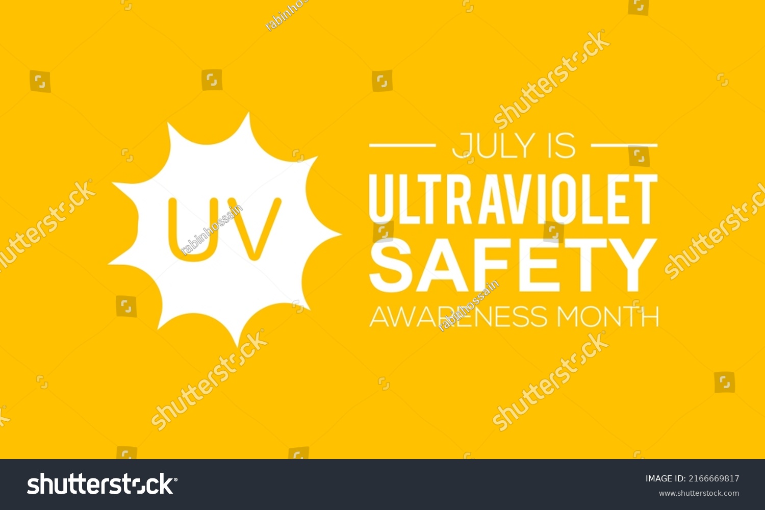 Uv Safety Awareness Monthannual Celebration July Stock Vector Royalty Free 2166669817 2891