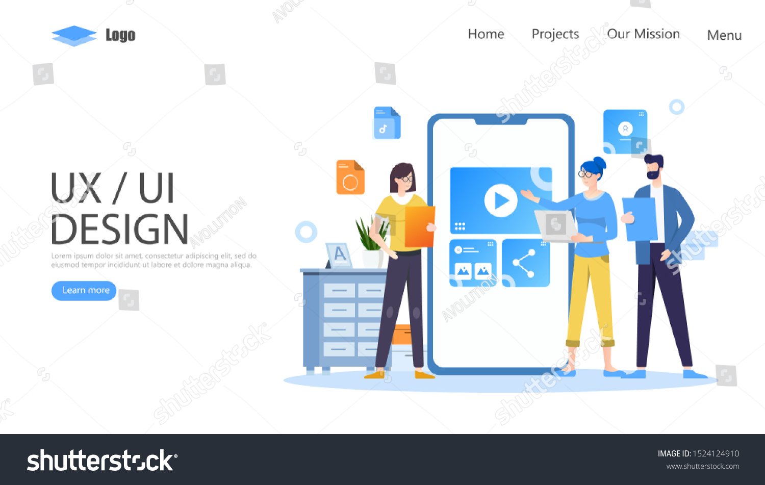 Ux Ui Design Vector Illustration Concept Stock Vector (Royalty Free ...