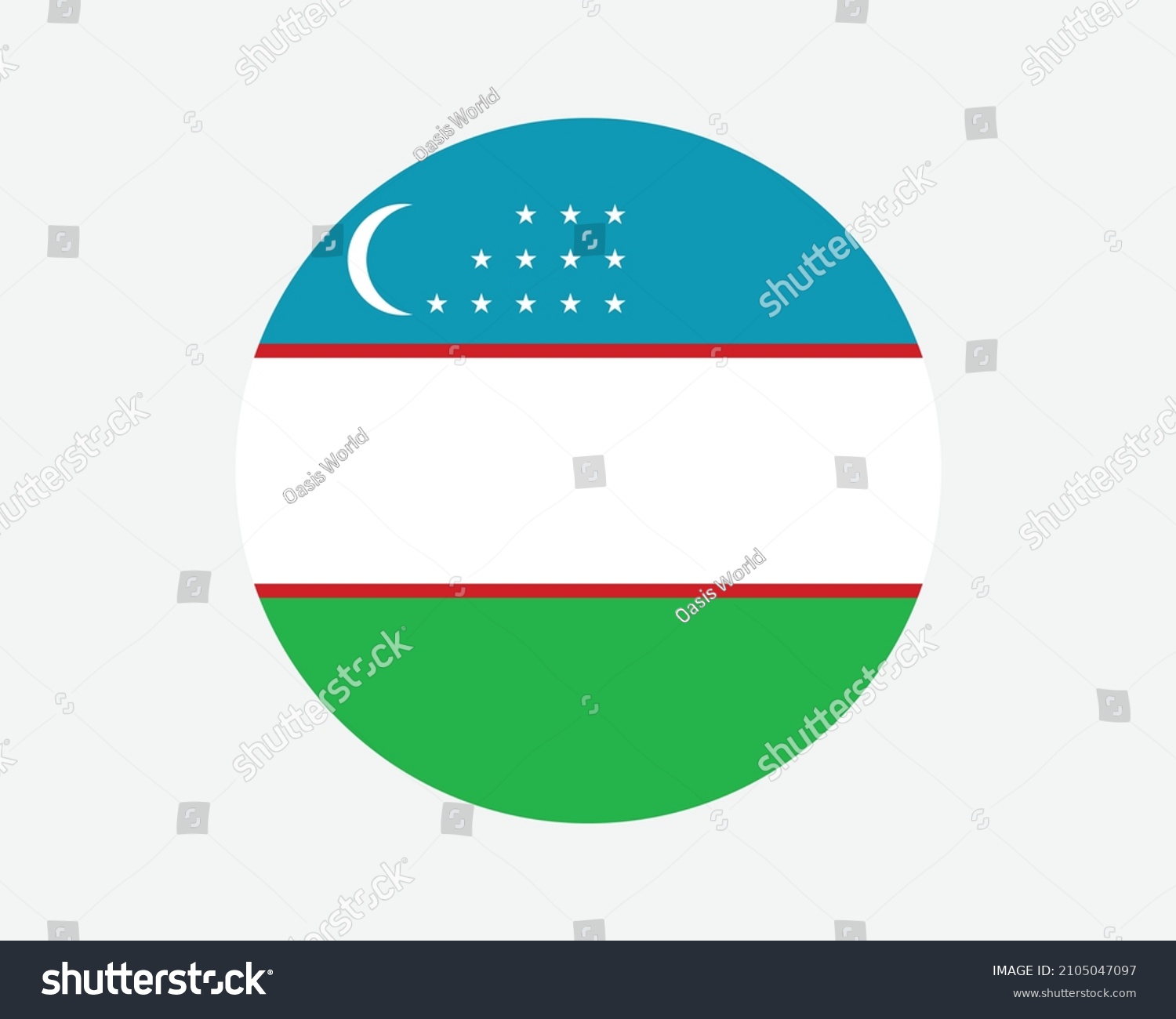SVG of Uzbekistan Round Country Flag. Uzbekistani Uzbek Circle National Flag. Republic of Uzbekistan Circular Shape Button Banner. EPS Vector Illustration. svg