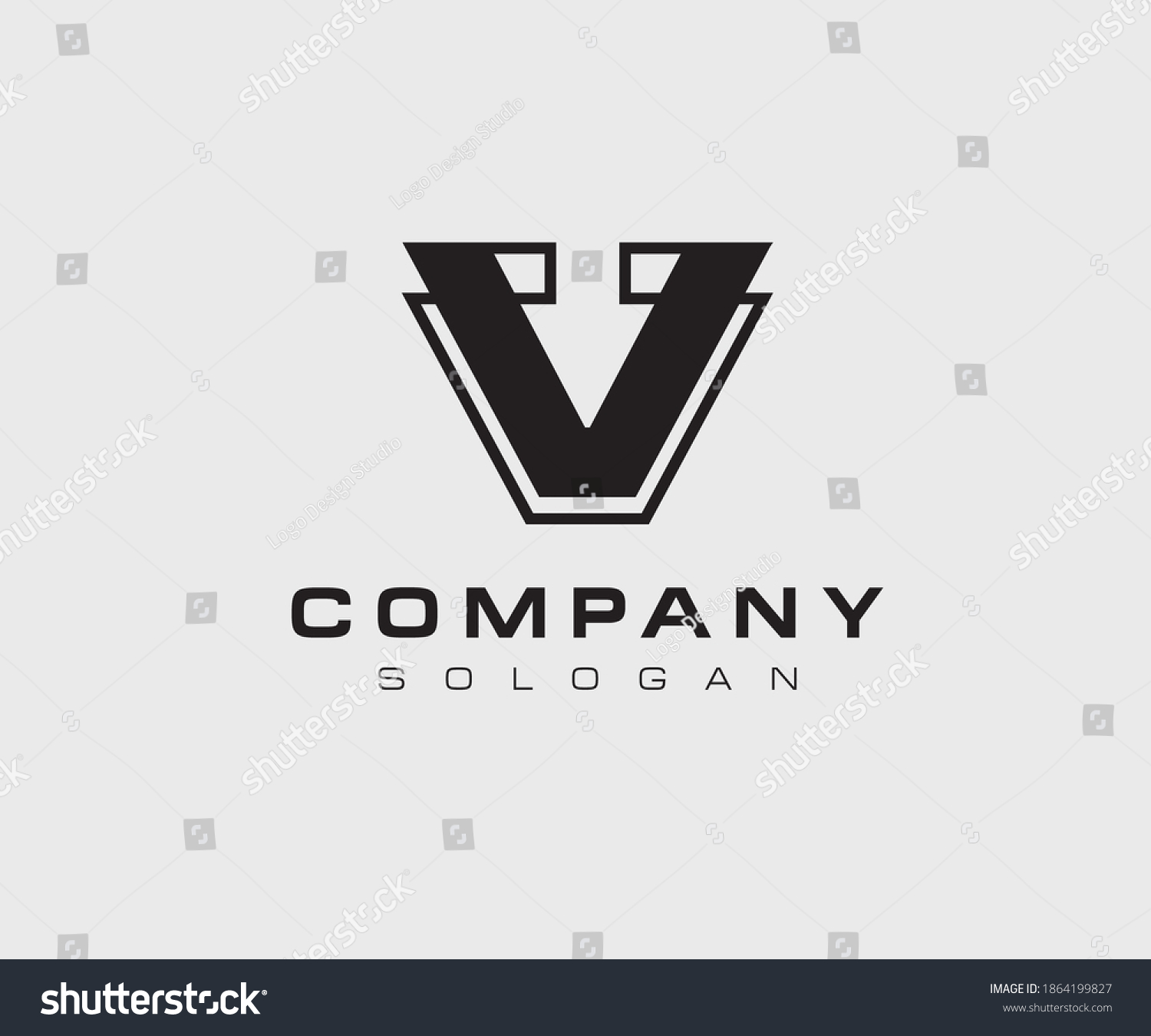 V Alphabet Copany Logo Design Stock Vector (Royalty Free) 1864199827