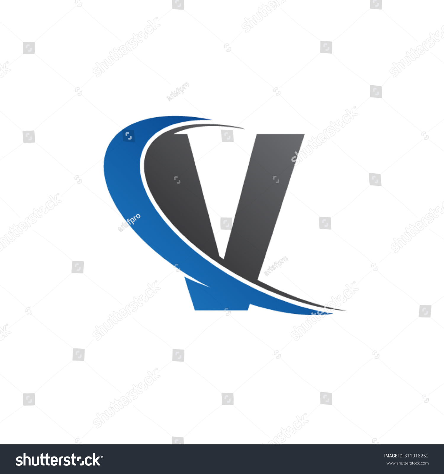 V Blue Swoosh Logo Stock Vector (Royalty Free) 311918252 | Shutterstock