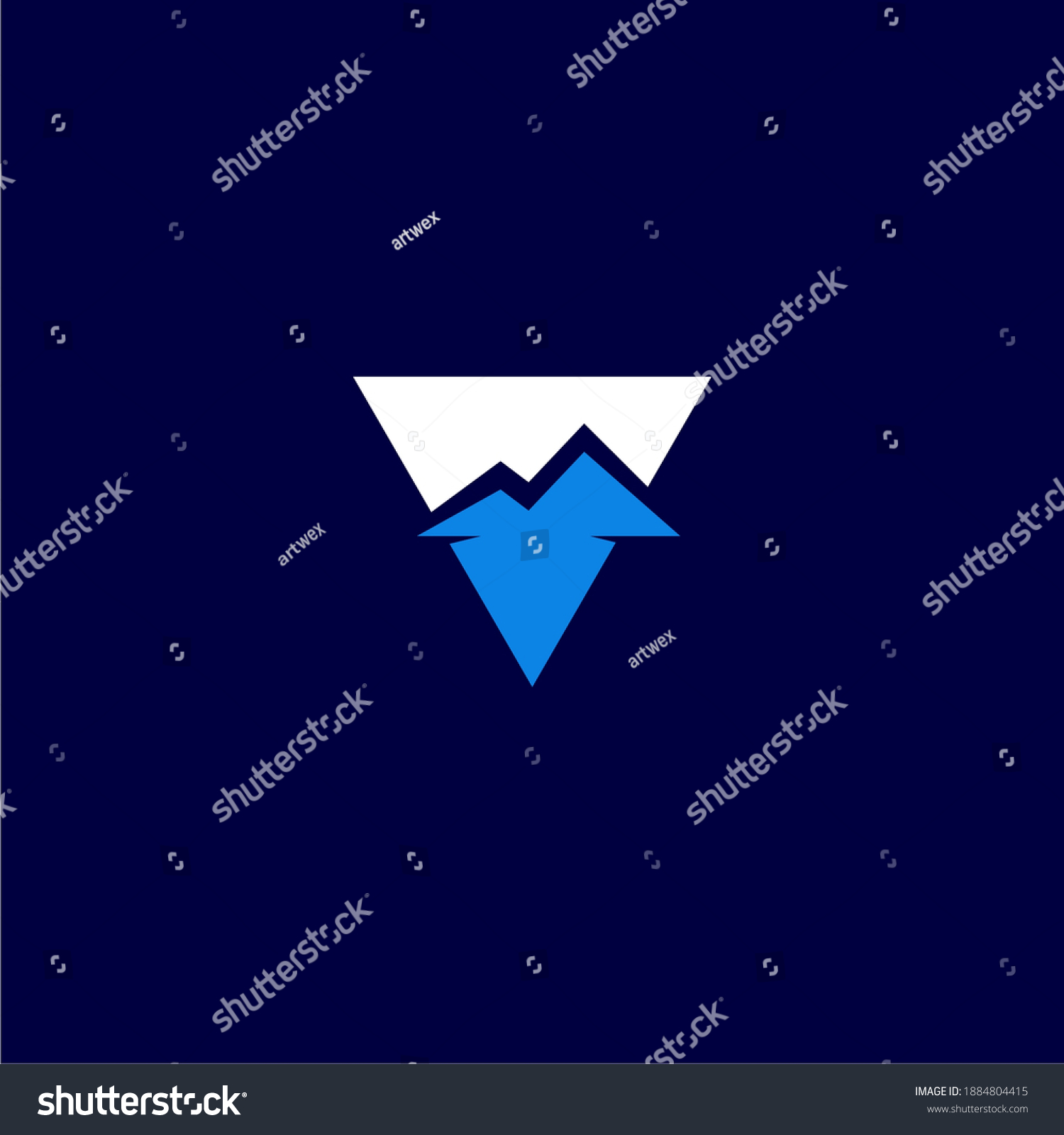 V Mountain Logo Design Sharp Style Stock Vector (Royalty Free 