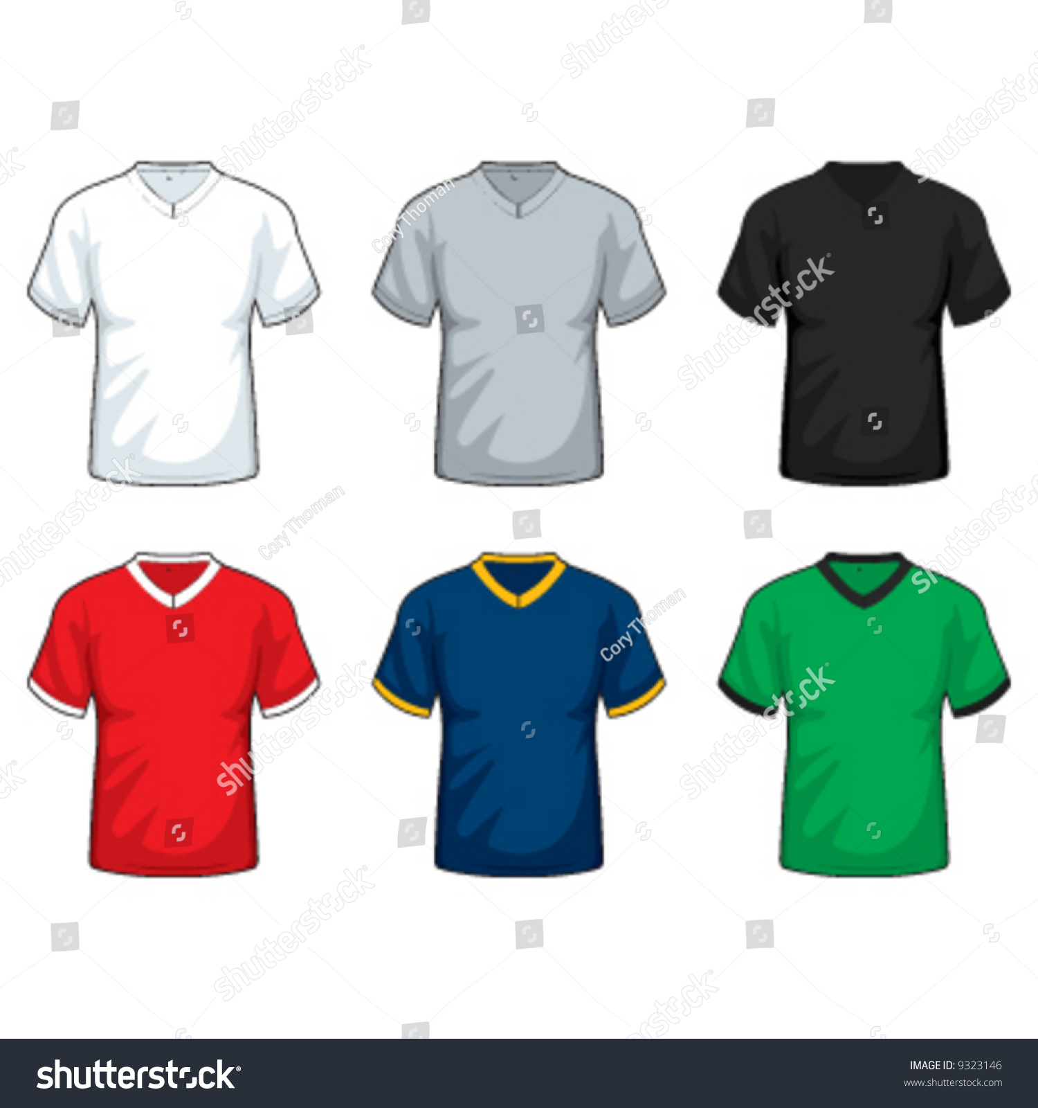 V-Neck T-Shirt Stock Vector Illustration 9323146 : Shutterstock