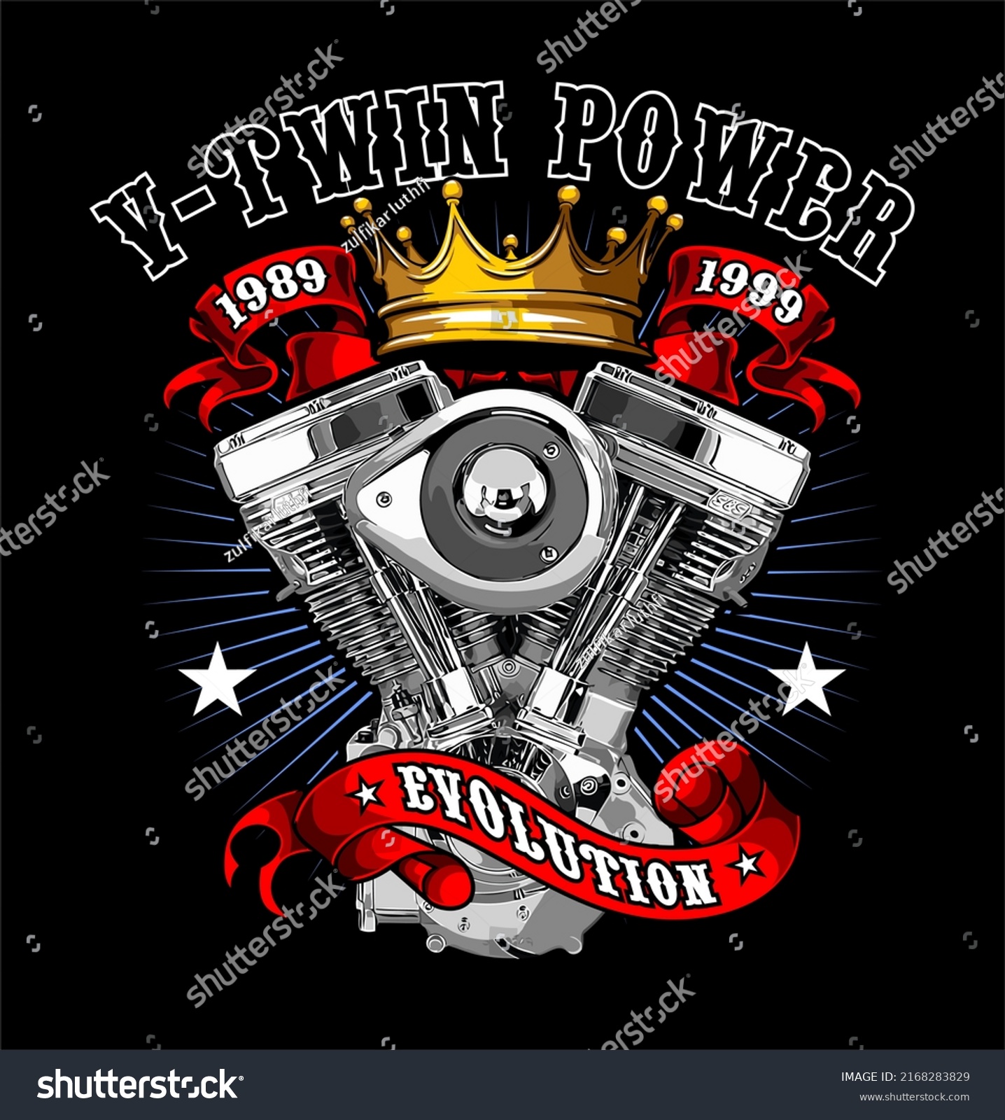 V Twin Engine Crown Vector Template Stock Vector (Royalty Free ...