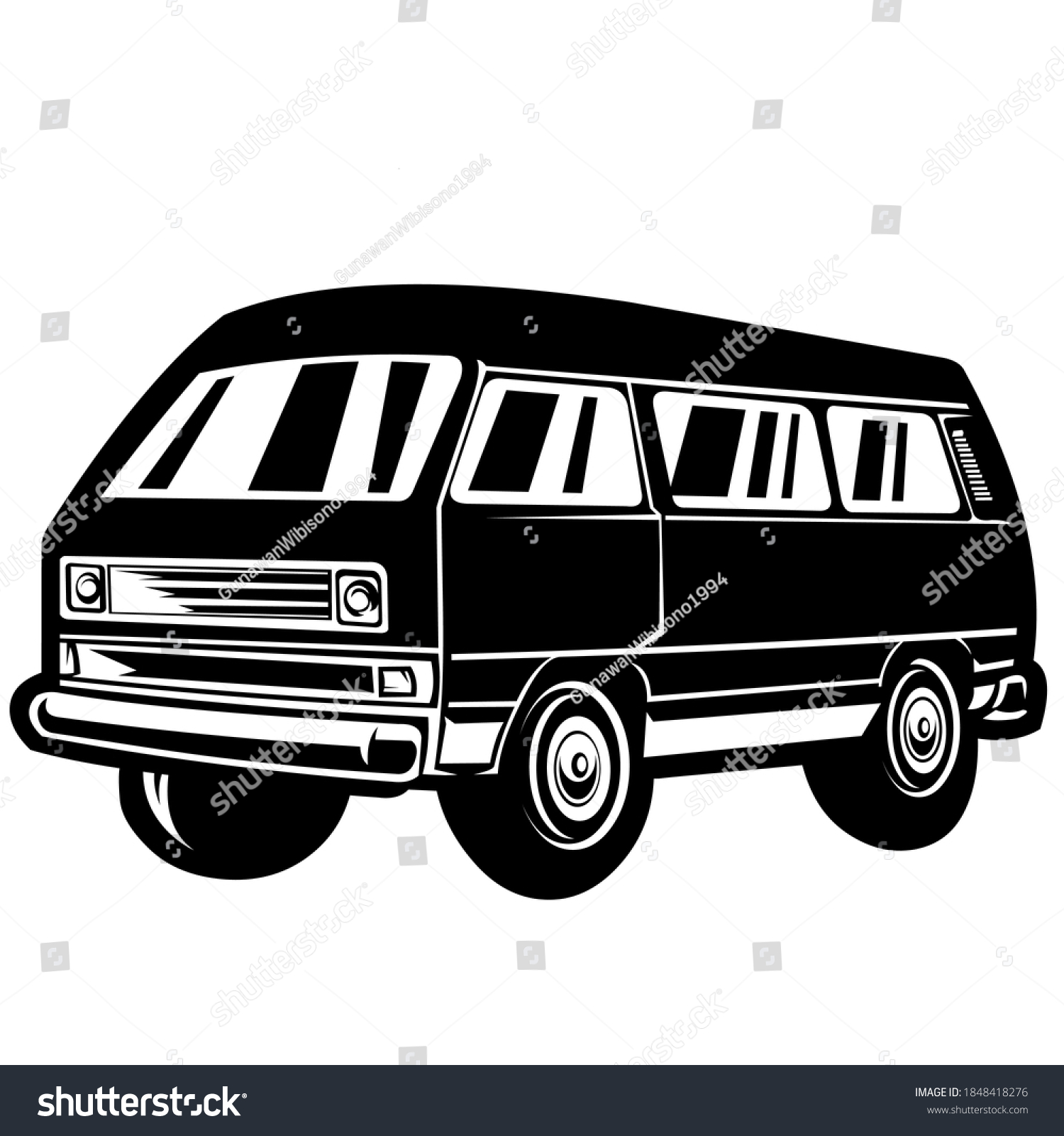 Vacation Car Camper Van Vector 