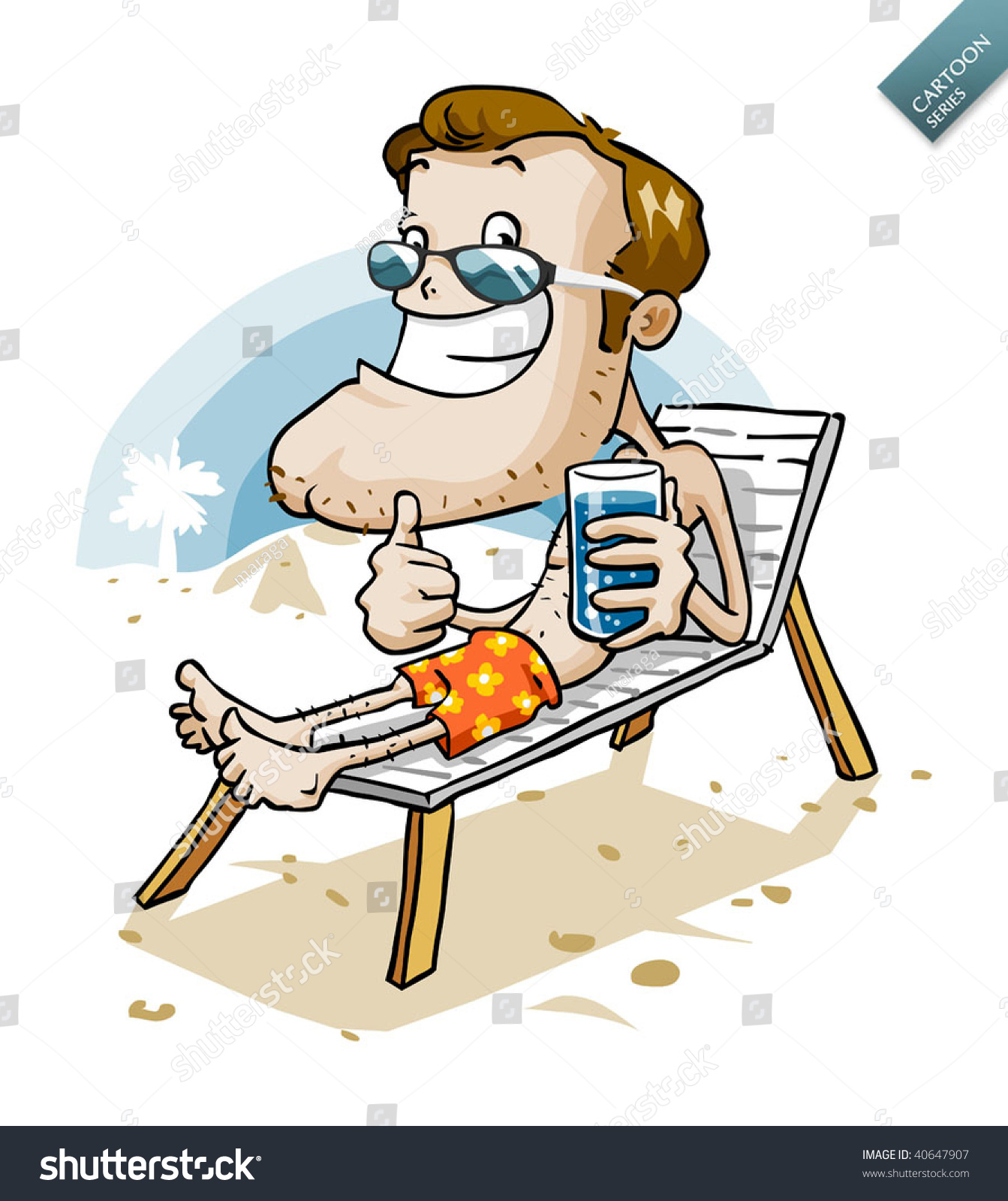 Vacation On Beach Cartoon Series Stock Vector 40647907 - Shutterstock