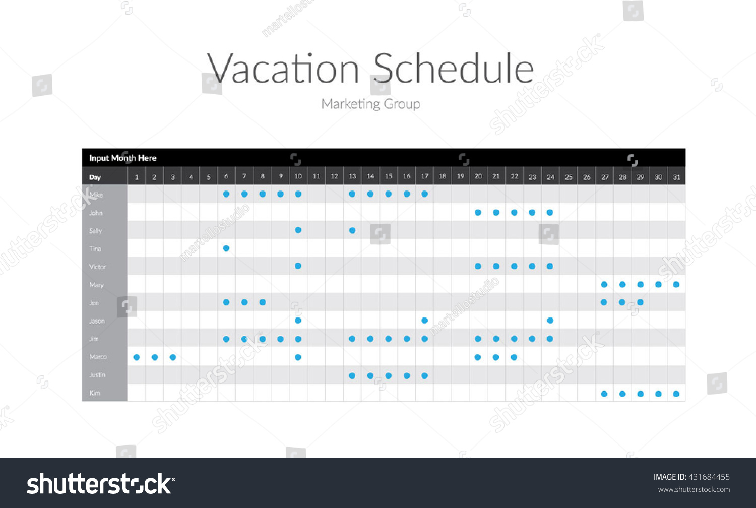 Vacation Schedule Template from image.shutterstock.com