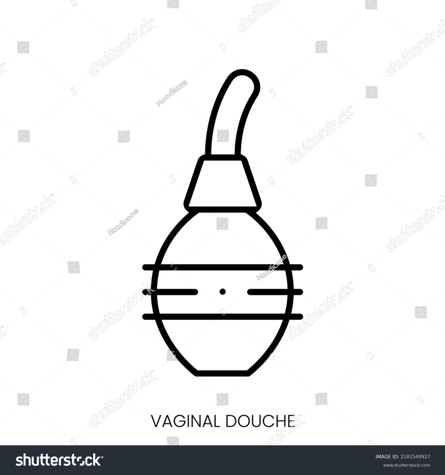SVG of vaginal douche icon. Linear style sign isolated on white background. Vector illustration svg