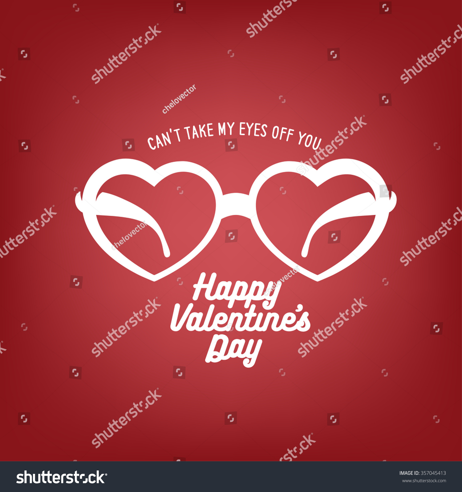 Valentine Day Card Heart Shaped Glasses Stock Vector Royalty Free